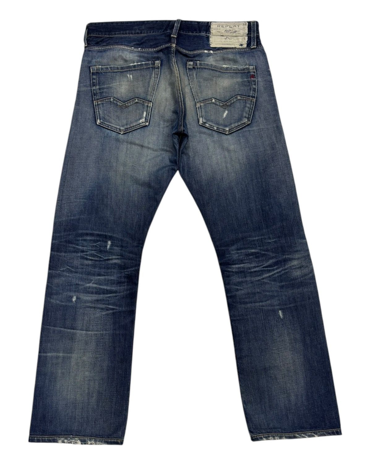 If Six Was Nine Vintage Distressed Denim Replay Selvedge Ripped Jeans Size US 35 - 9 Thumbnail