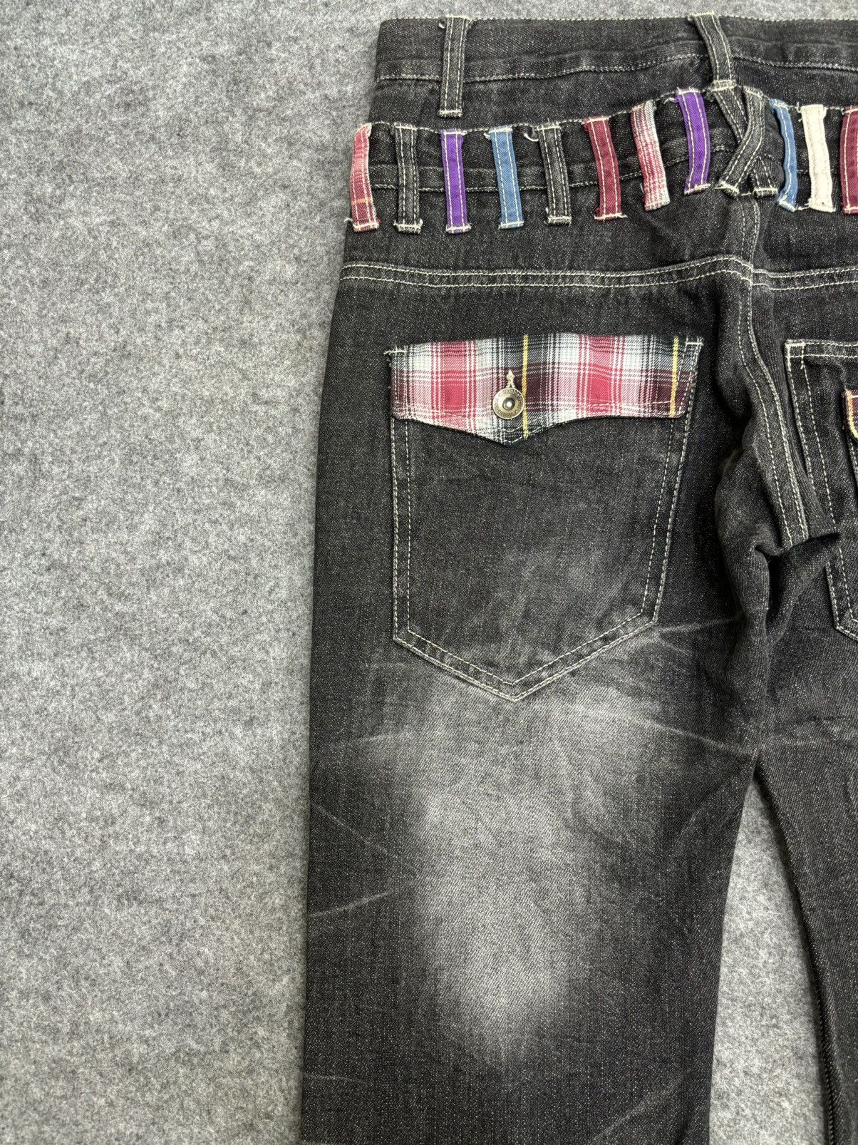Japanese Brand 💥Doubel Waist💥Sick Japan Style Zipper Stonewash Denim F519 Size US 31 - 13 Thumbnail