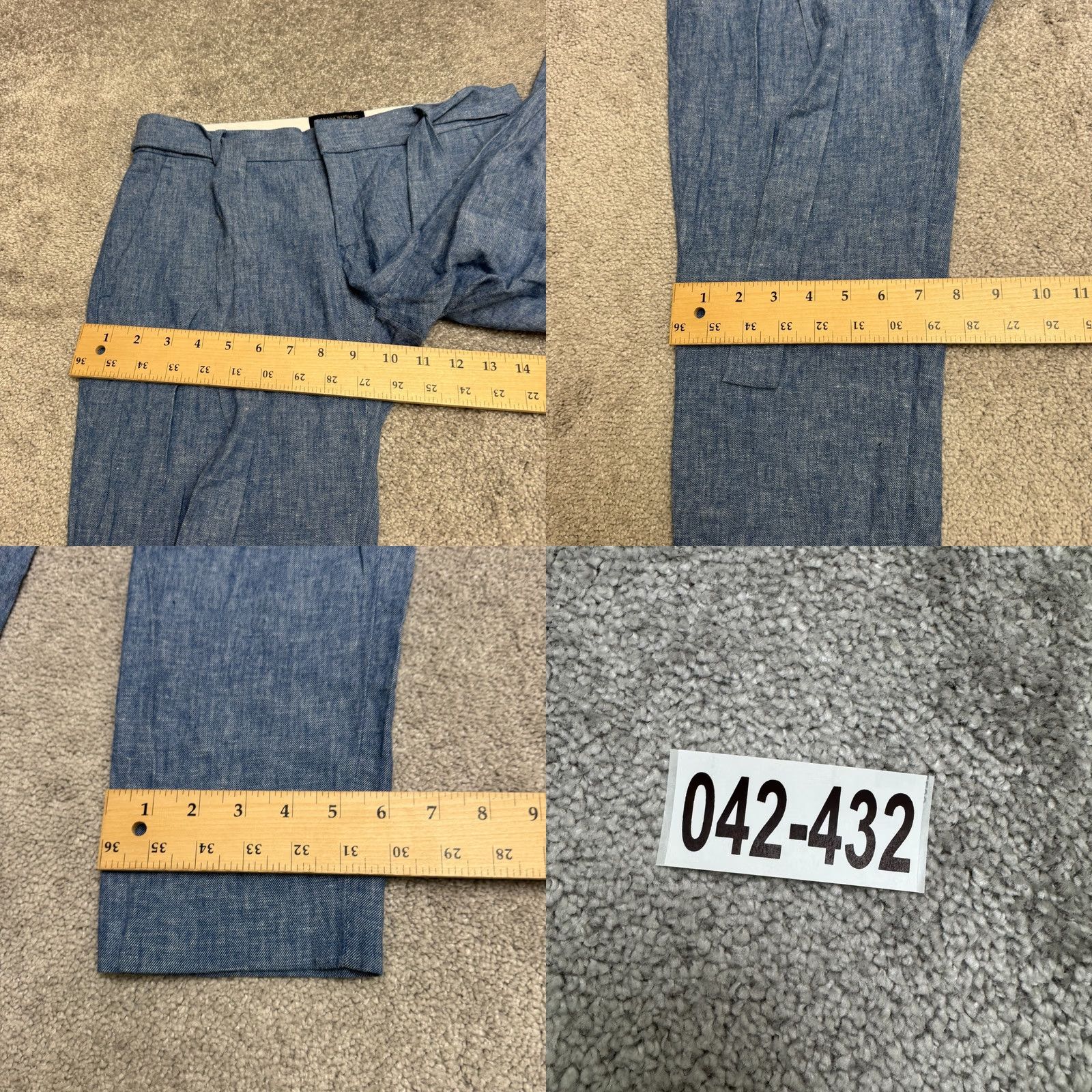 Banana Republic Banana Republic Avery Pants Womens 4 Blue Linen Blend Tie Waist Tapered Ankle Size 27" / US 4 / IT 40 - 9 Thumbnail