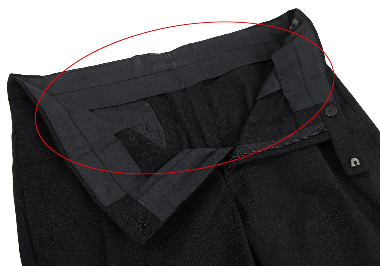 Jean Paul Gaultier Wool Blend Striped Pants in Black, Size 50 Size US 34 / EU 50 - 5 Thumbnail