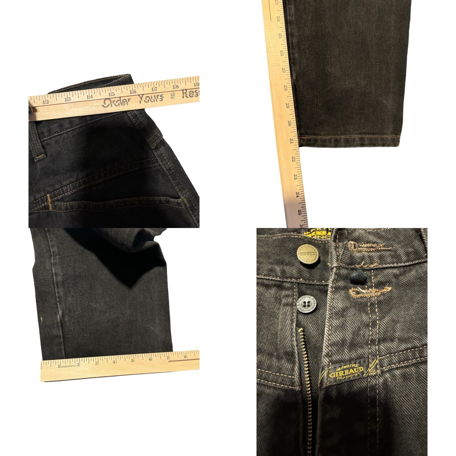 Vintage VINTAGE Girbaud Jeans Size 33 Skater Raver Baggy USA Black Mens Regular 5-Pocket Denim 1990s Size US 33 - 9 Thumbnail