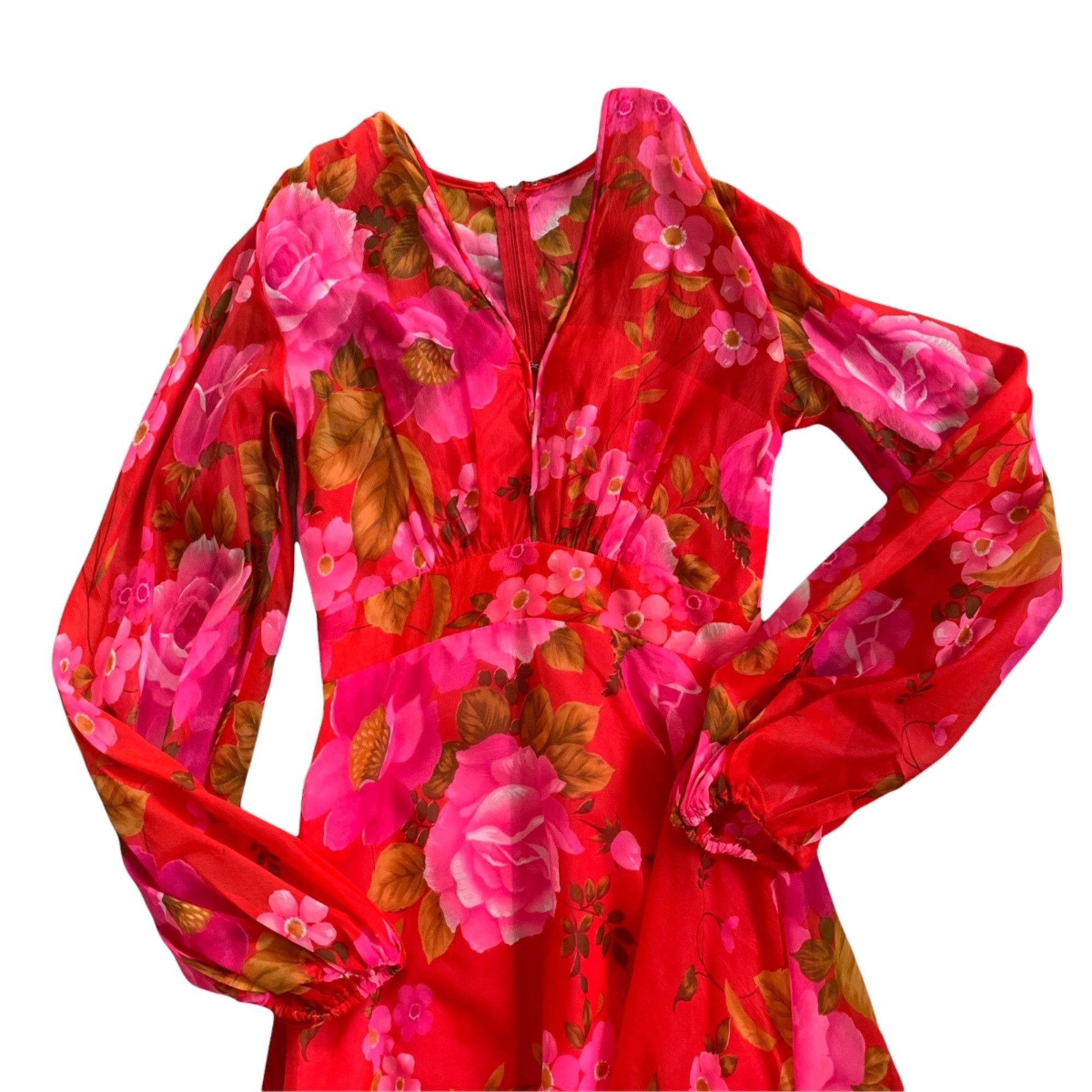 Vintage Vintage Mr. Boots Sheer Sleeve Novelty Floral All Over Print Size S / US 4 / IT 40 - 4 Thumbnail