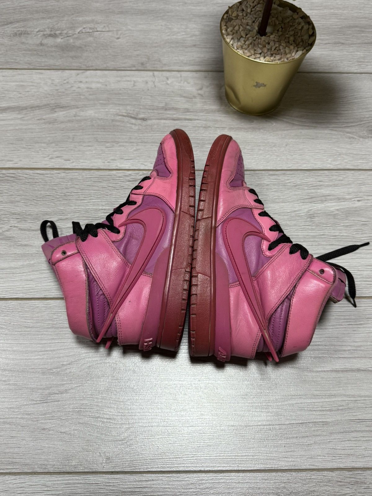 Ambush Design × Nike Nike Dunk x Ambush RARE pink high leather sneakers shoes Size US 8.5 / EU 41-42 - 6 Thumbnail