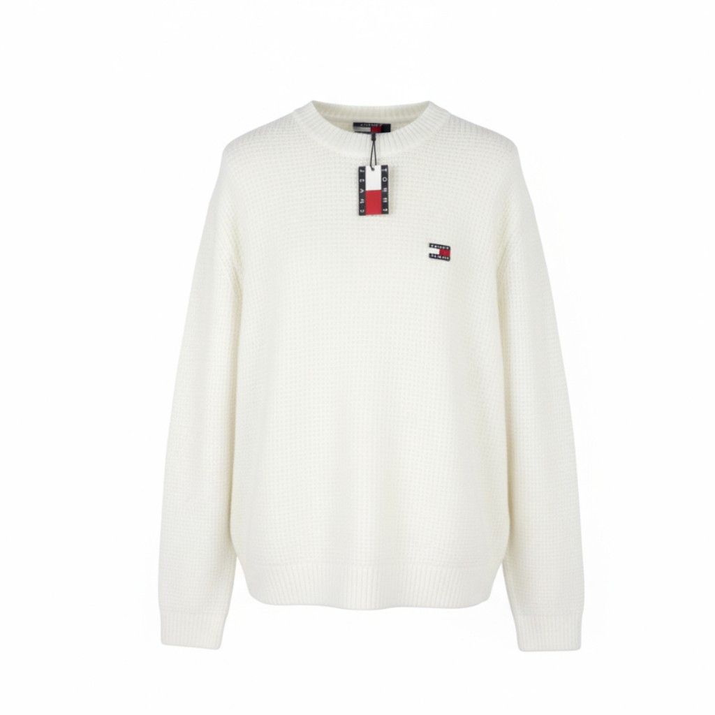 Tommy Hilfiger REQ WAFFLE L Ancient White Crew Jumper 87377 Size US L / EU 52-54 / 3 - 1 Thumbnail