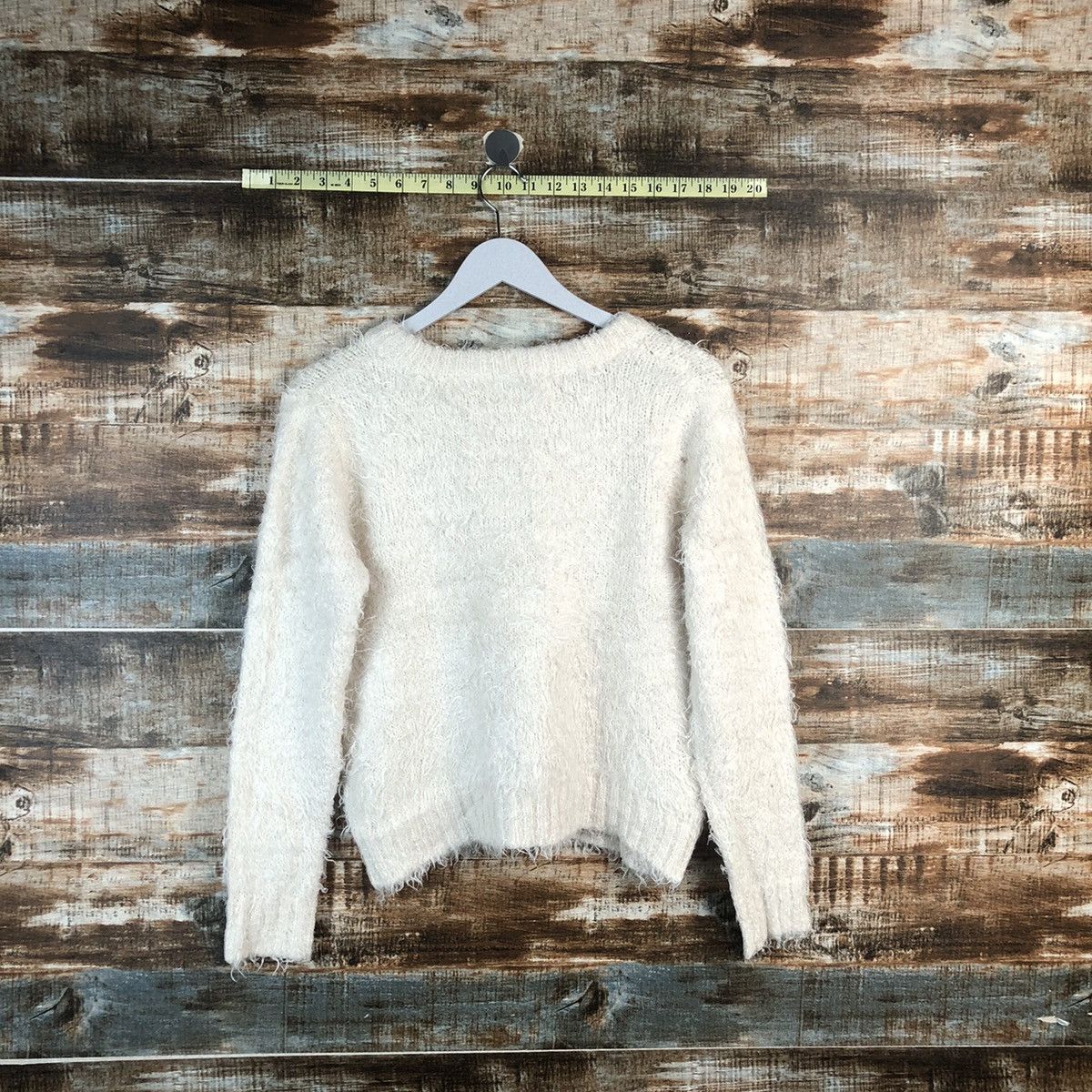 Vintage DL Archives Cream shaggy fur Mohair Knitwear #C027 Size S / US 4 / IT 40 - 11 Thumbnail