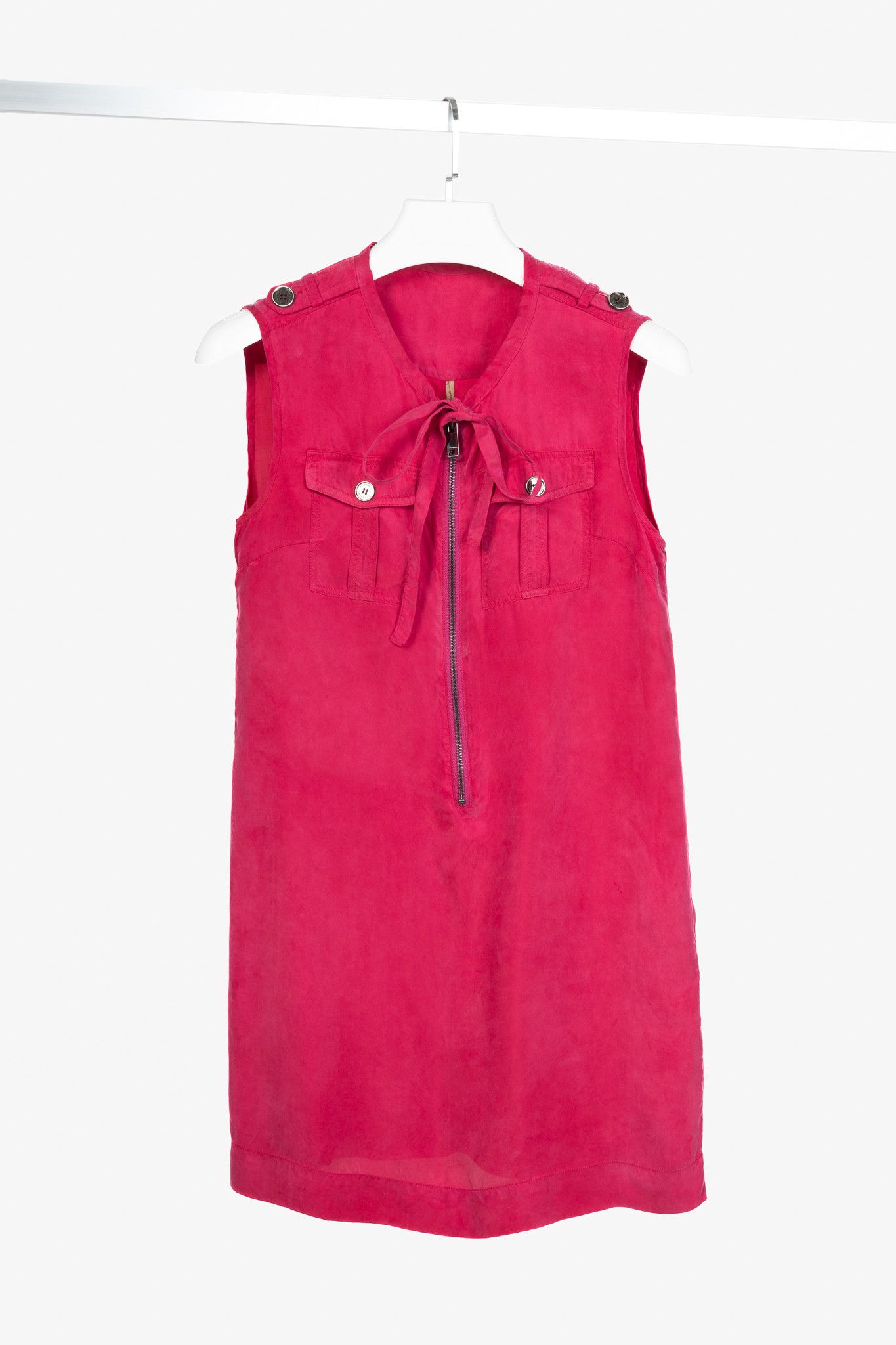 Burberry Burberry Pink Zip-Front Pocket Mini Dress Size S / US 4 / IT 40 - 1 Thumbnail