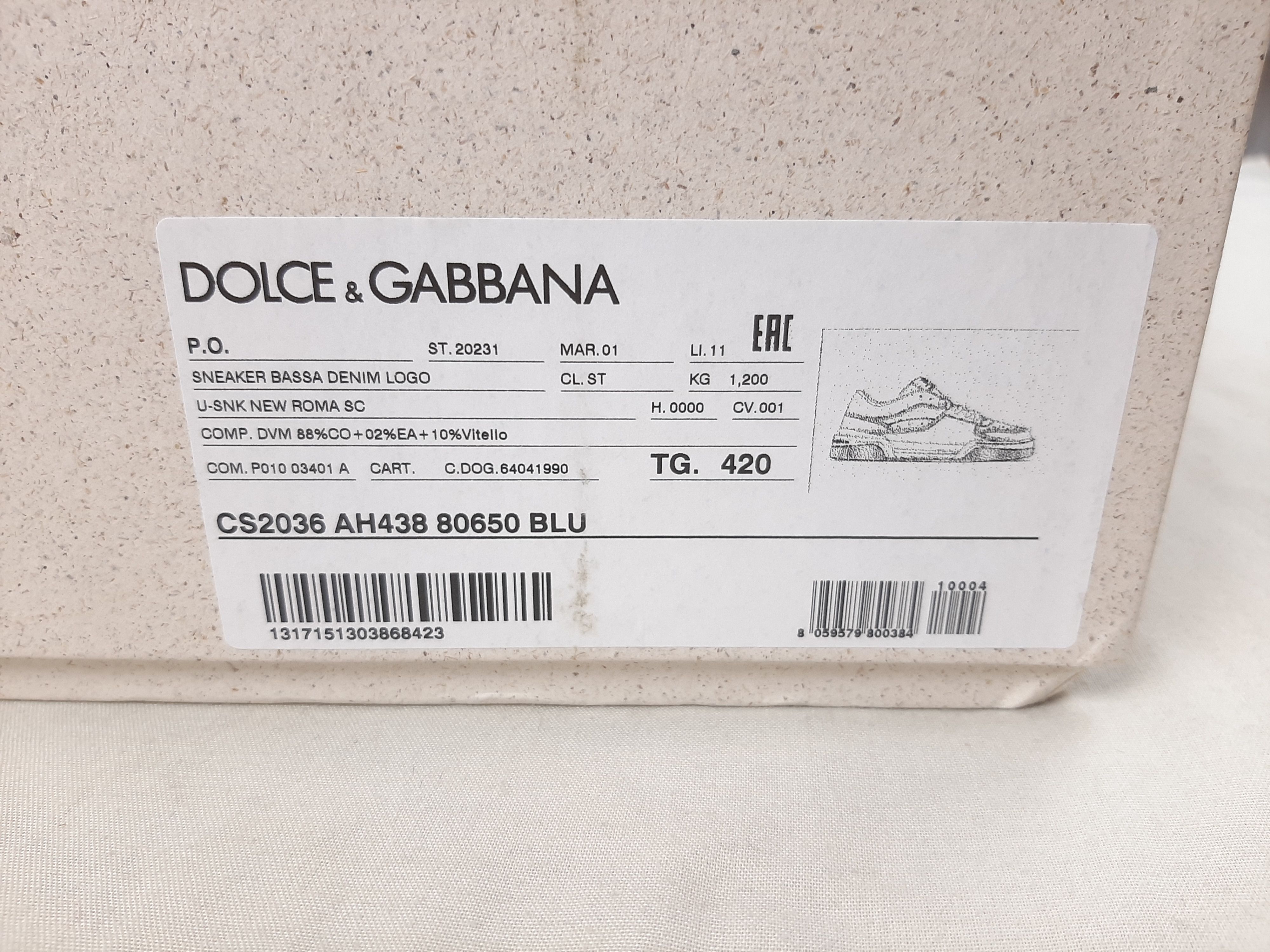 Dolce & Gabbana Dolce & Gabbana New Roma Denim Sneakers Men's EU 42 US 9 Size US 9 / EU 42 - 14 Thumbnail
