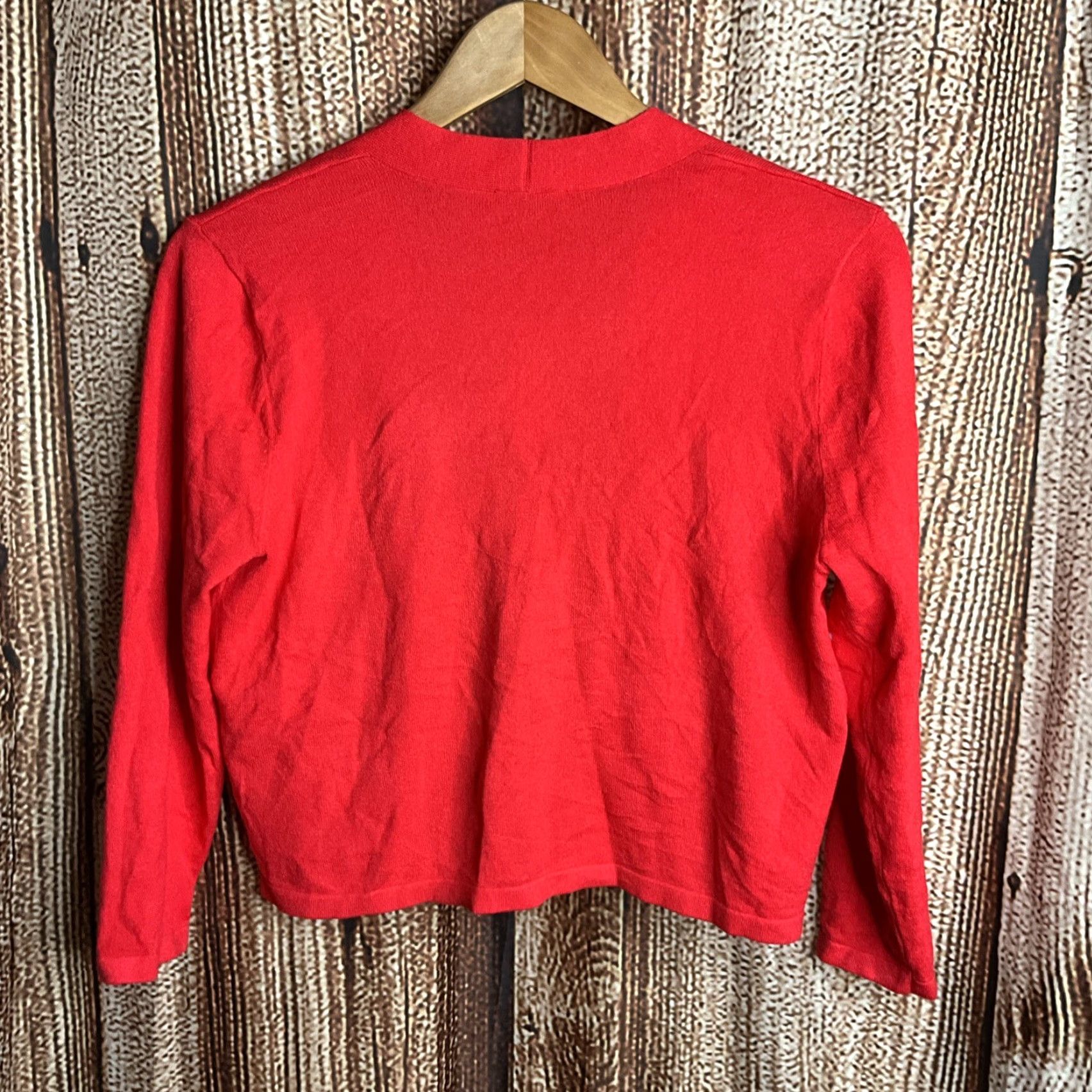 Ann Taylor Ann Taylor Cardigan Women's M Red Holiday NWT Rayon Blend Knit-Sweater V-Neck Cable-Knit Size M / US 6-8 / IT 42-44 - 3 Thumbnail