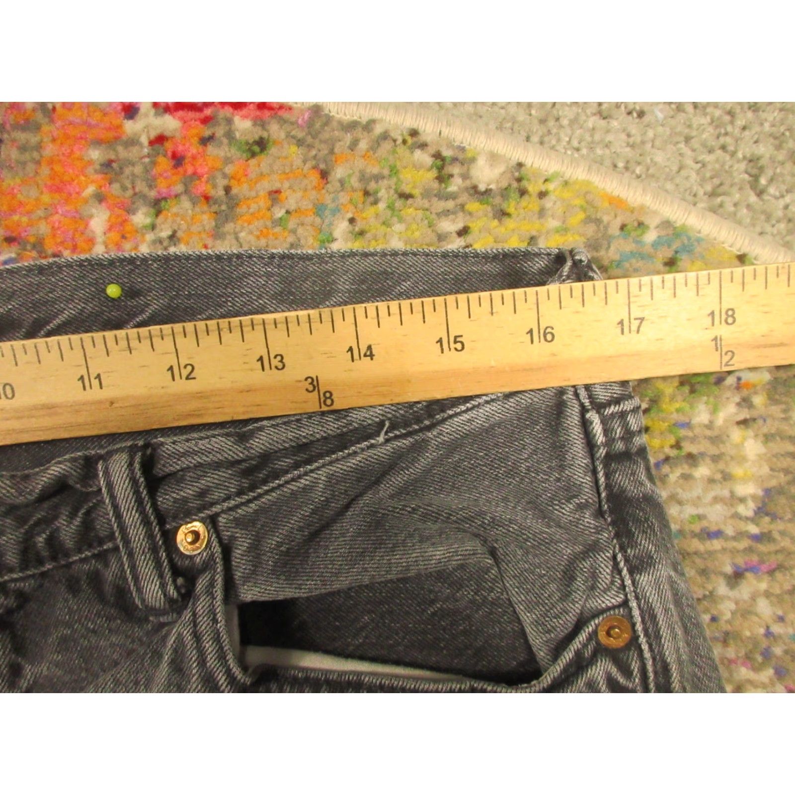 Levi's LEVI'S 501 Jeans 34x32 Regular Rise Black Denim Button Fly Straight 5-Pocket Mens Vintage? No Size US 34 / EU 50 - 6 Thumbnail