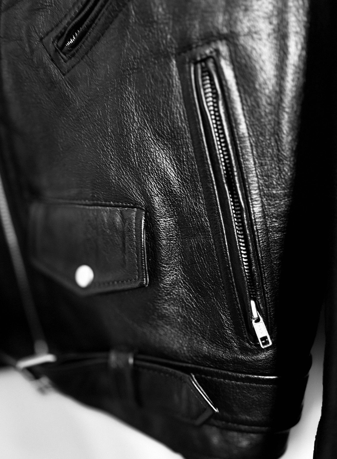 Genuine Leather FIRST GENUINE LEATHER JACKET. Biker Jacket. leather. Size US L / EU 52-54 / 3 - 7 Thumbnail