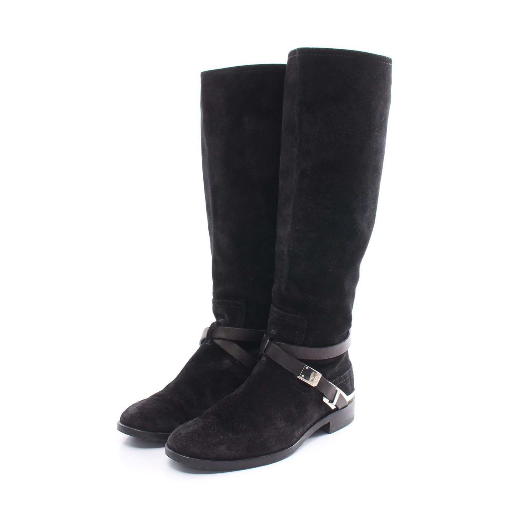 Dior Dior Long Boots Suede Boots Suede Shoes in Black, Women's