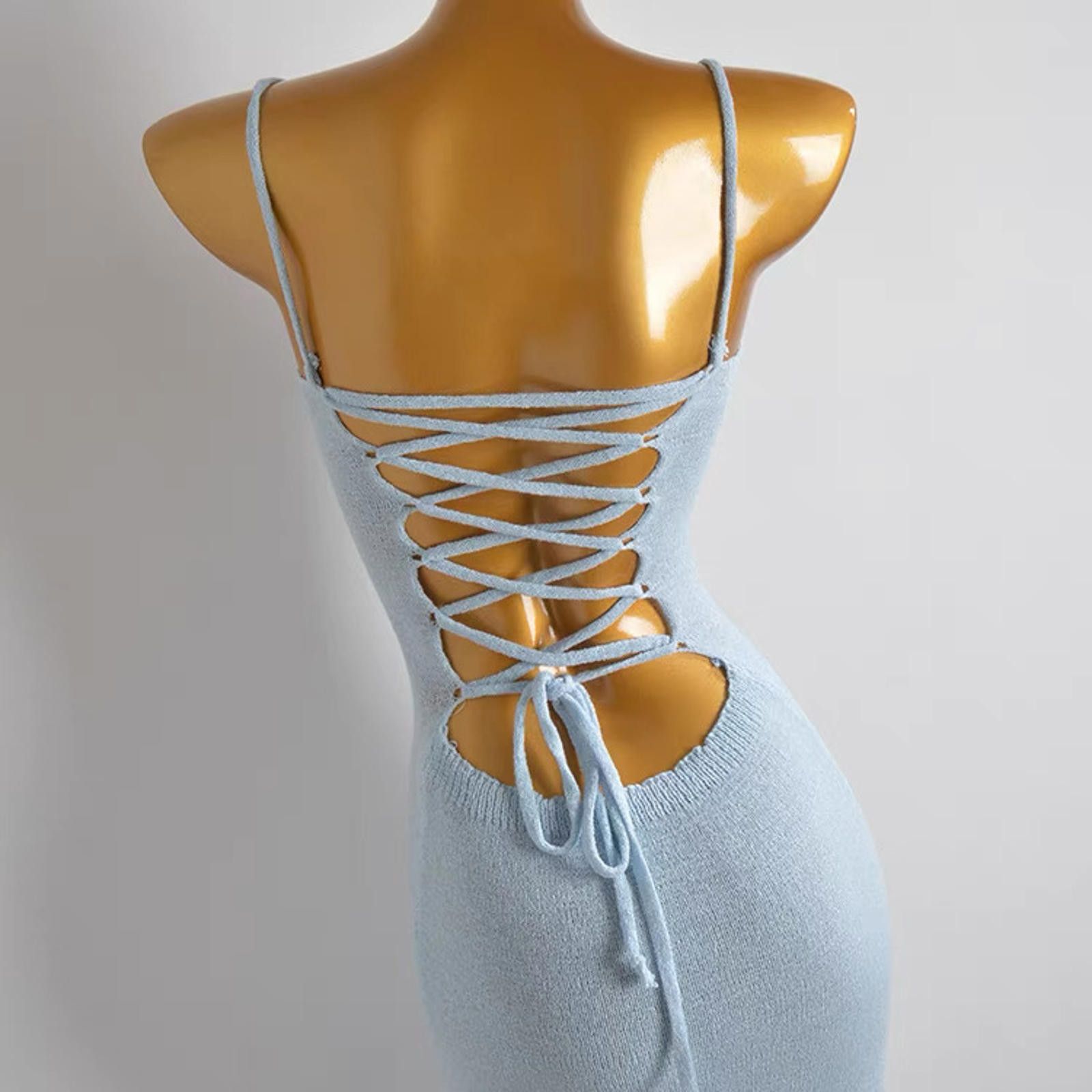 Japanese Brand Dreamy light blue bodycon dress Size ONE SIZE - 4 Thumbnail
