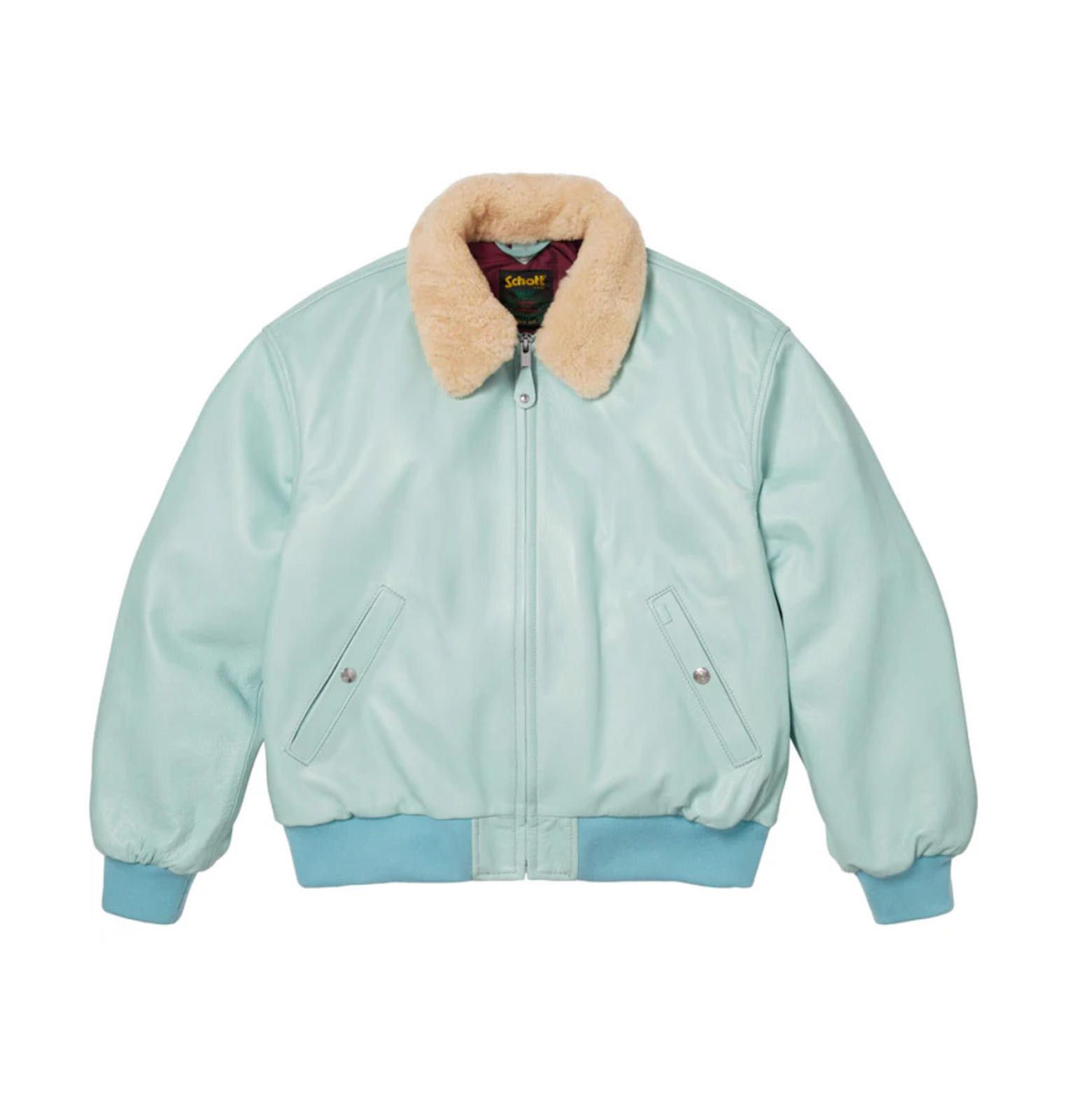Supreme 2026 Supreme Schott Shearling Bomber Jacket Light Blue Sz L Size US L / EU 52-54 / 3 - 1 Thumbnail