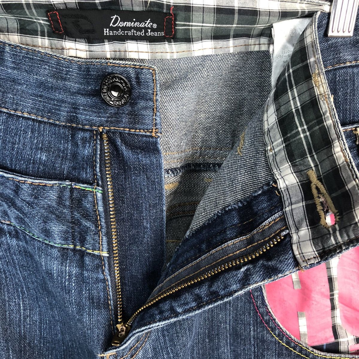 Japanese Brand DL Dominate double waist streetwear Blue Denim Pants #C623 Size US 30 / EU 46 - 11 Thumbnail