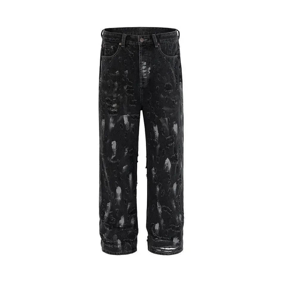 Japanese Brand Damaged Ripped Hole Jeans Y2k Baggy Trousers Oversized Pants Size US 32 / EU 48 - 4 Thumbnail