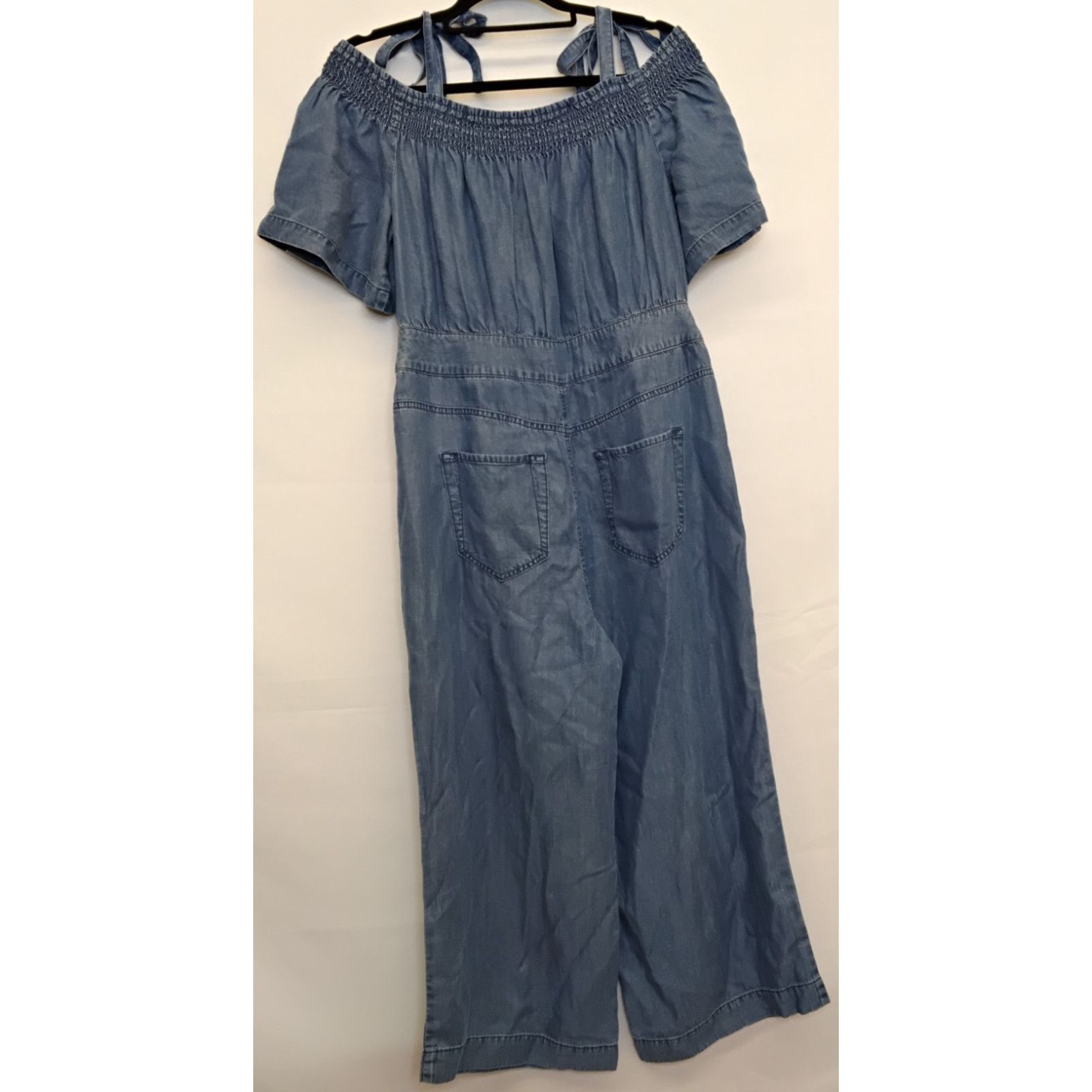7 For All Mankind 7 For All Mankind Jumpsuit Women L Blue Smocked Lyocell New Size 34" / US 12 / IT 48 - 3 Thumbnail