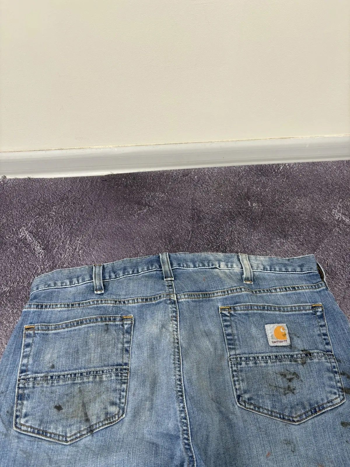 Carhartt × Vintage Vintage Carhartt Faded Blue Relaxed Fit Painted Hype Jeans Size US 38 / EU 54 - 6 Thumbnail