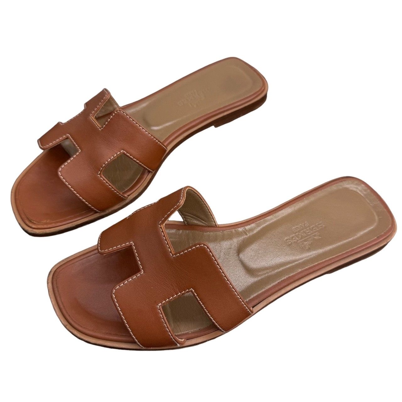 Hermes Hermes Oran Leather Sandals Size 35.5 Size US 5.5 / IT 35.5 - 1 Thumbnail