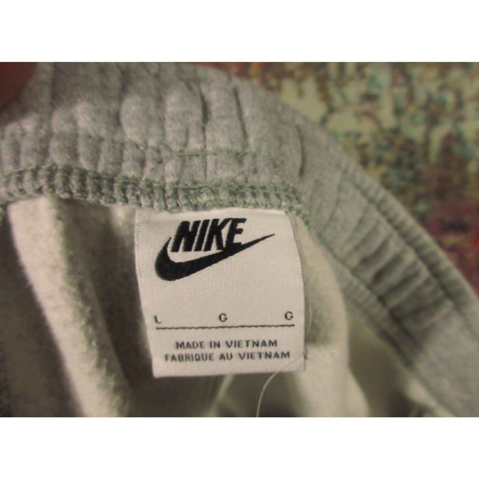 Nike Nike Sweatpants Mens L Gray Fleece Joggers Embroidered Swoosh Bleach Spots 90s Sports Casual Activewear Size US 33 - 3 Thumbnail