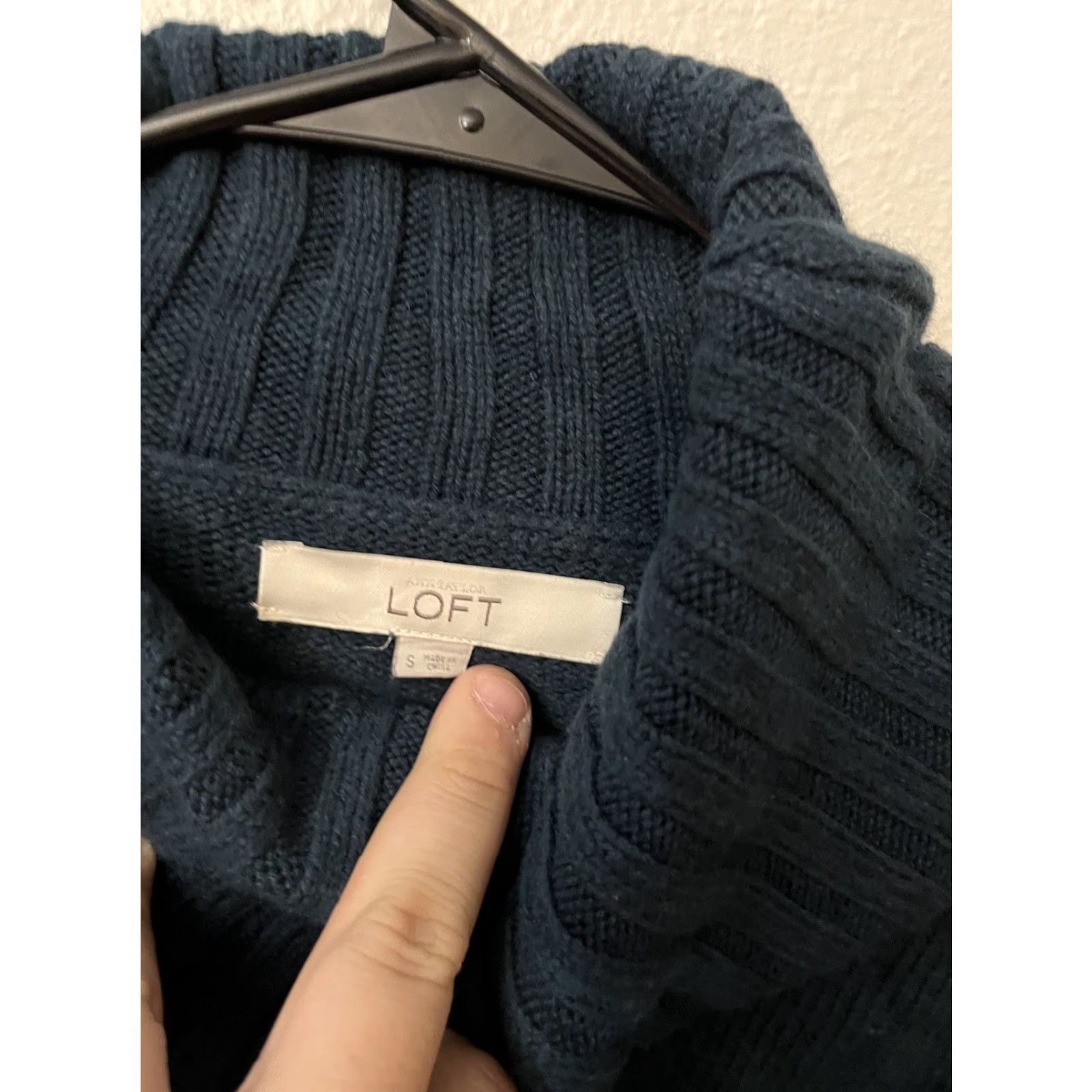 Loft VINTAGE LOFT Teal Blue Turtleneck Sweater Women Small Cotton Blend Pullover Fall Winter Mens Size S / US 4 / IT 40 - 2 Thumbnail