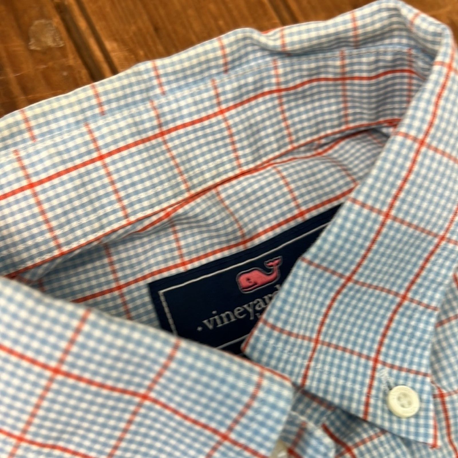 Vineyard Vines Mens vineyard vines slim fit whale shirt blue plaid size sm Size US S / EU 44-46 / 1 - 3 Thumbnail