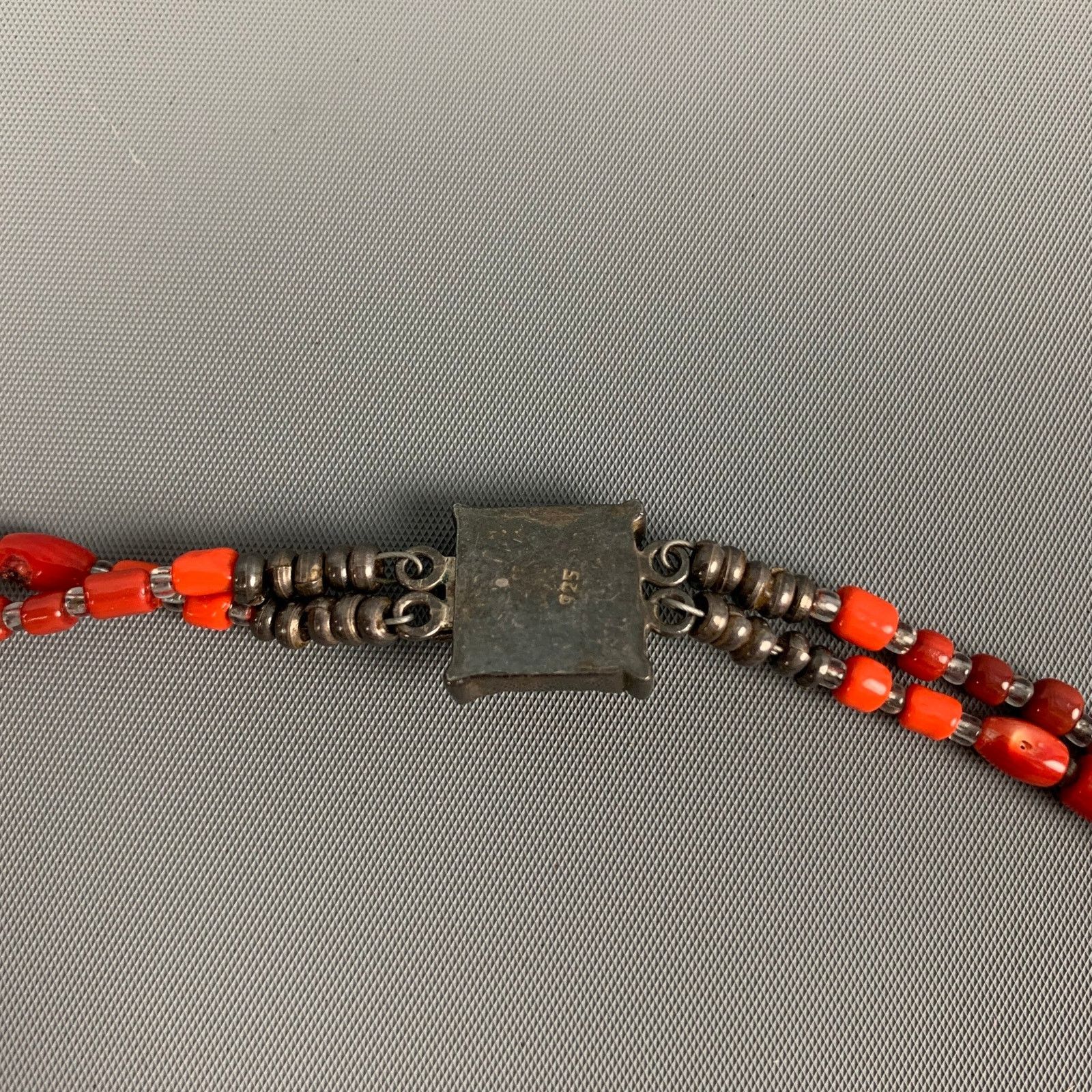 Vintage VINTAGE Coral Turquoise Sterling Silver Double Necklace Size ONE SIZE - 4 Thumbnail