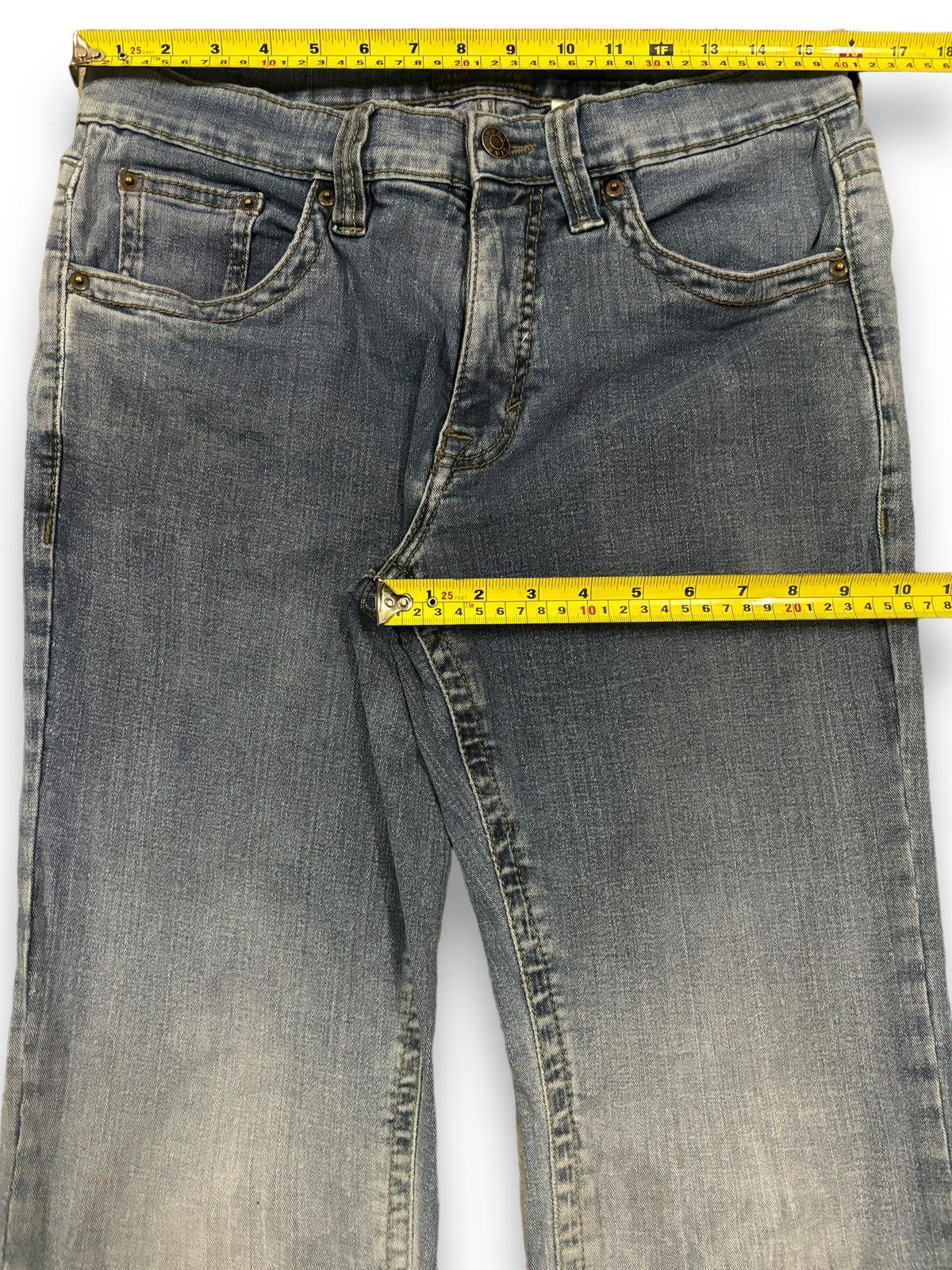 Hysteric Glamour Vintage Japanese Brand Faded Stretch Flare Leg Ripped Jeans Size US 32 / EU 48 - 15 Thumbnail
