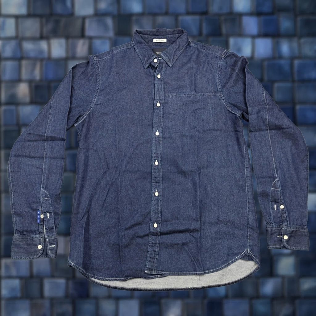 Scotch & Soda Scotch & Soda Shirt Mens Large Blue Denim Long Sleeve Button Up Casual Size US L / EU 52-54 / 3 - 1 Thumbnail