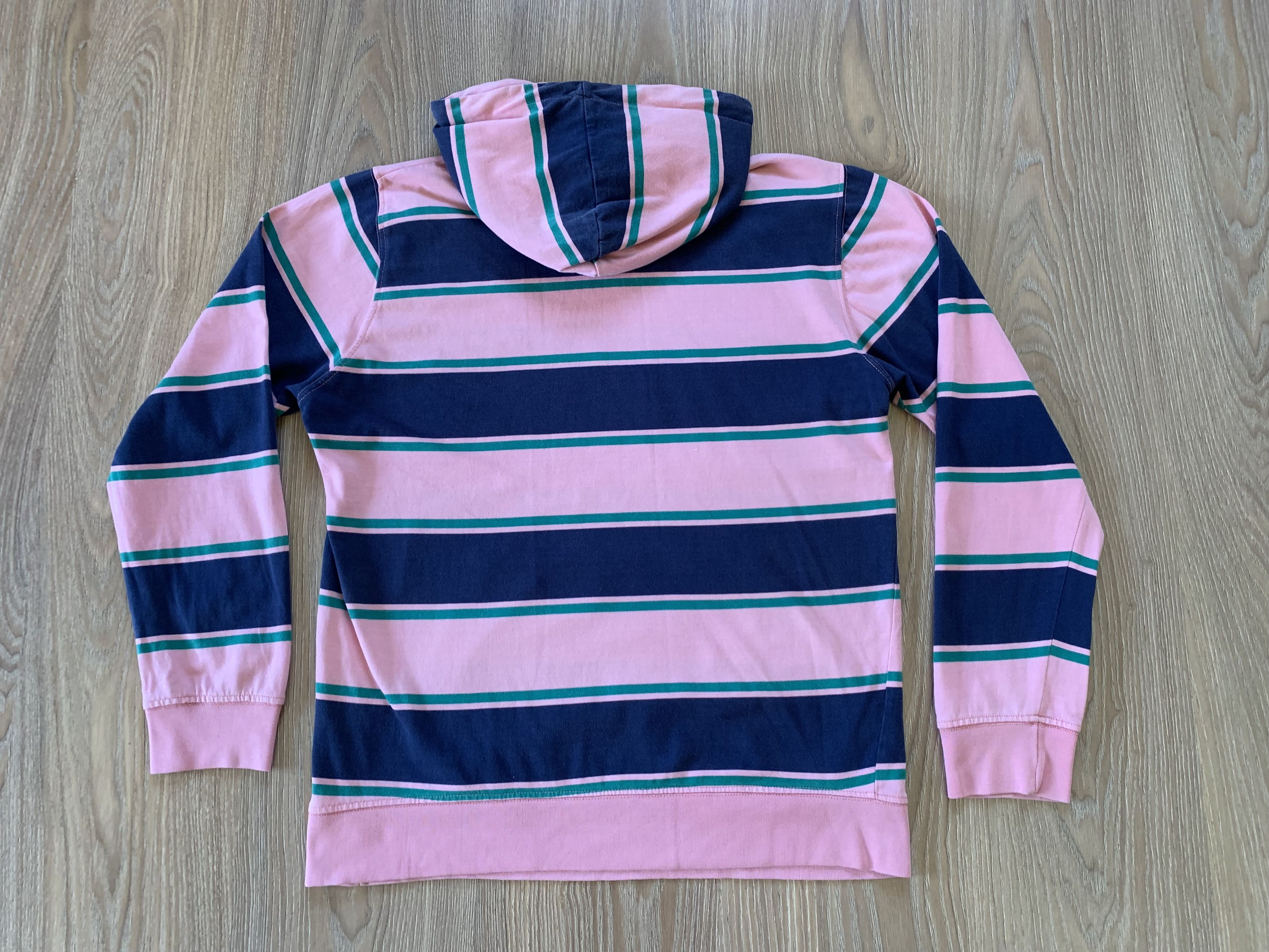 Stussy × Vintage Vintage Stussy Striped Hooded Long Sleeve Tee Size US S / EU 44-46 / 1 - 3 Thumbnail