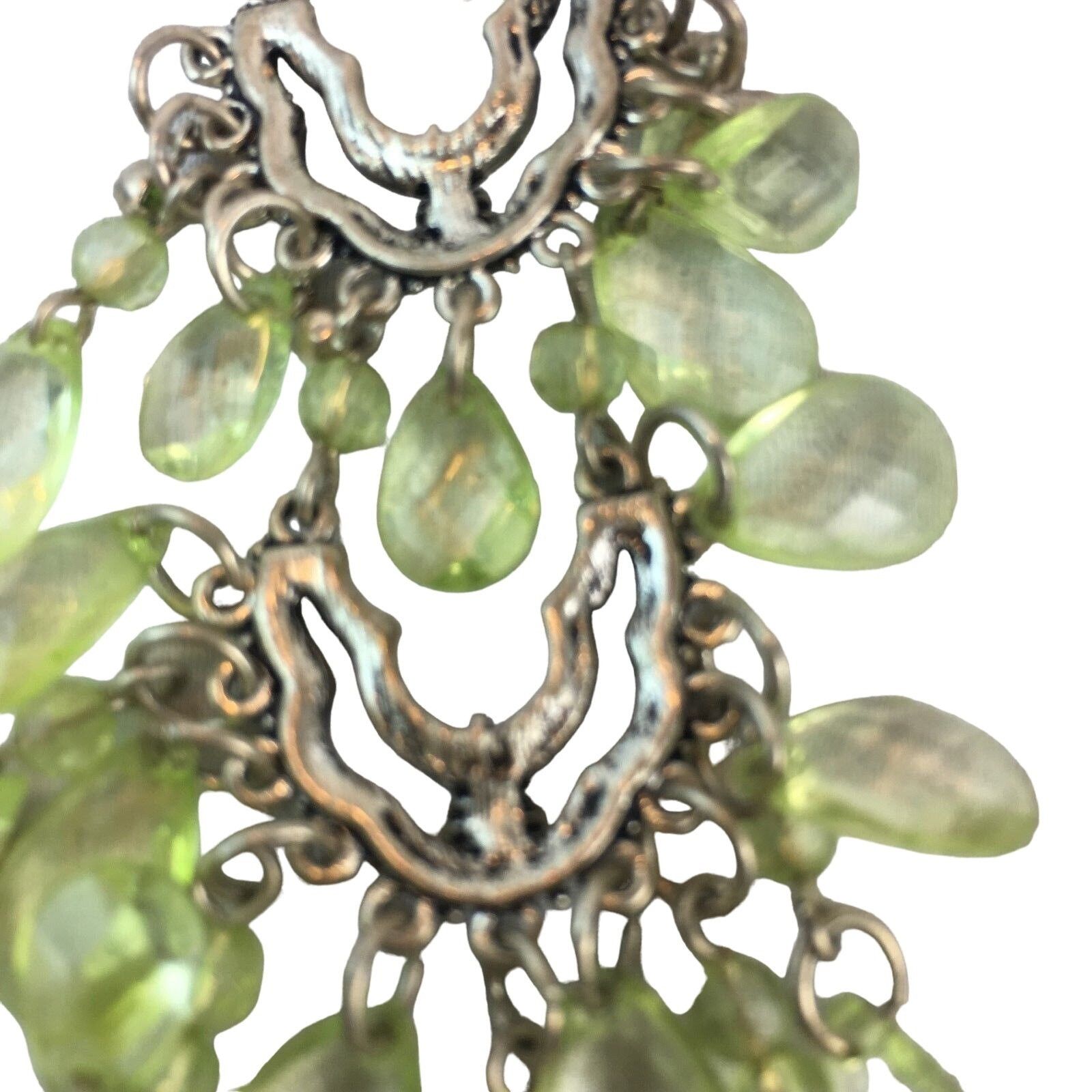 Other Vintage Silver Drop Earrings Dangle Lightweight Green Cluste Size ONE SIZE - 6 Thumbnail