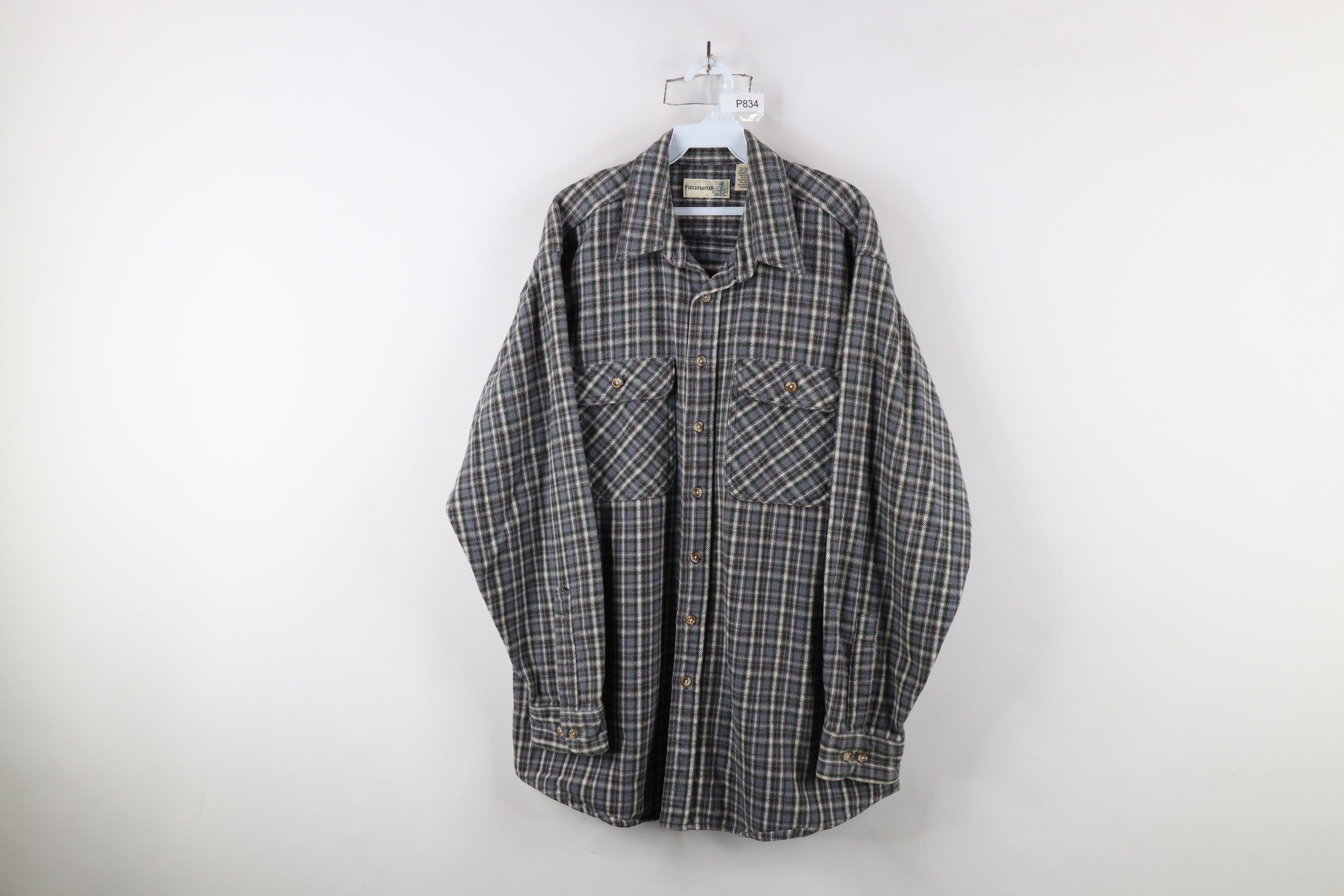 Vintage Vintage 90s Streetwear Heavyweight Button Shirt Plaid Size US XL / EU 56 / 4 - 1 Thumbnail