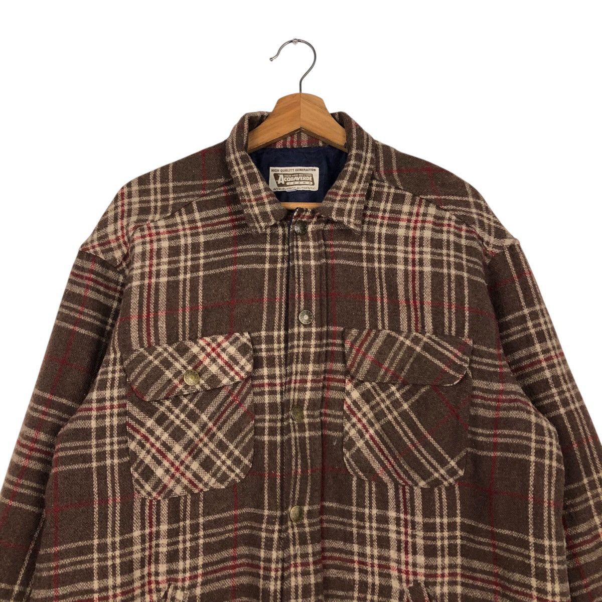 Japanese Brand × Vintage 📌Vintage Chore Worker Jacket Acquaverde Flannel Tartan Size US L / EU 52-54 / 3 - 4 Thumbnail