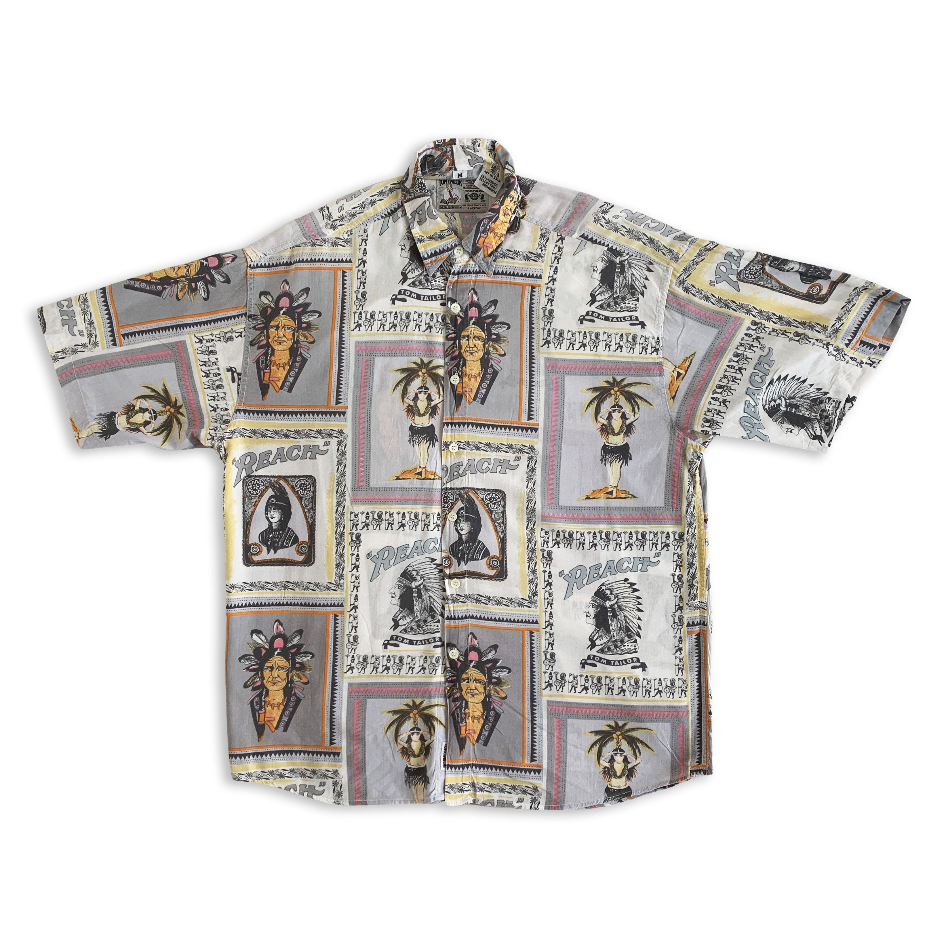 Tom Tailor Vintage 80s 90s TOM TAILOR Button Up Shirt Native Americans Size US L / EU 52-54 / 3 - 2 Thumbnail