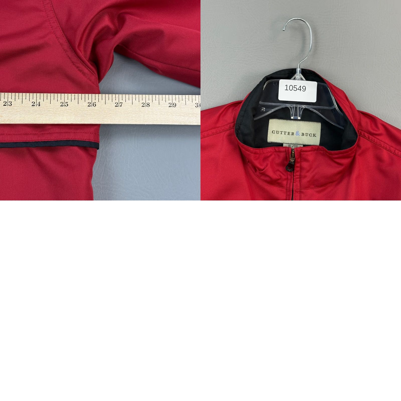 Cutter & Buck VINTAGE Cutter & Buck Jacket Mens XL Lined Full Zip Whistler 04 Presidents Club Windbreaker, Red, Solid, Regular, Golf, Walking, 90s USA Mens Size US XL / EU 56 / 4 - 10 Thumbnail