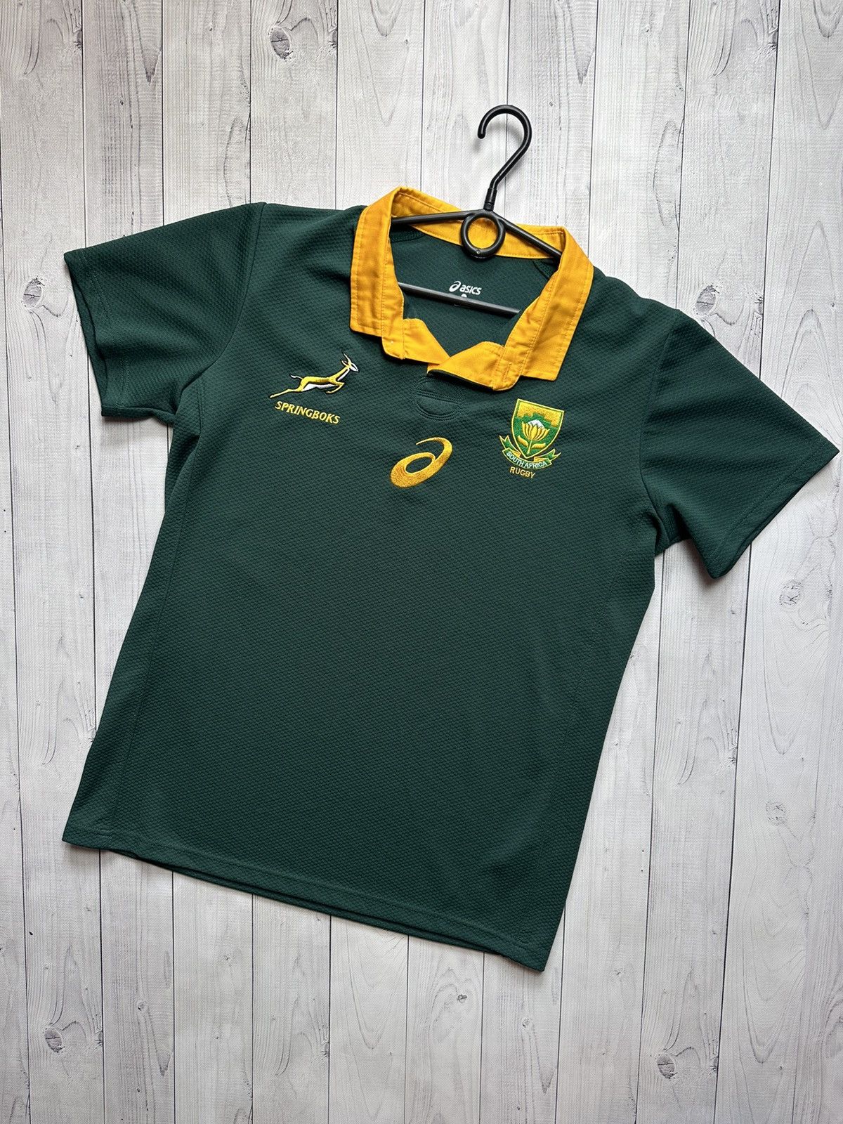 Vintage South Africa rugby jersey asics size L green logo Size US L / EU 52-54 / 3 - 1 Thumbnail