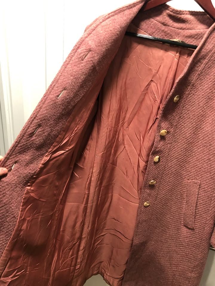Other Dusty Rose Womens Vintage Wool & Mohair Pea Coat Size M / US 6-8 / IT 42-44 - 6 Thumbnail