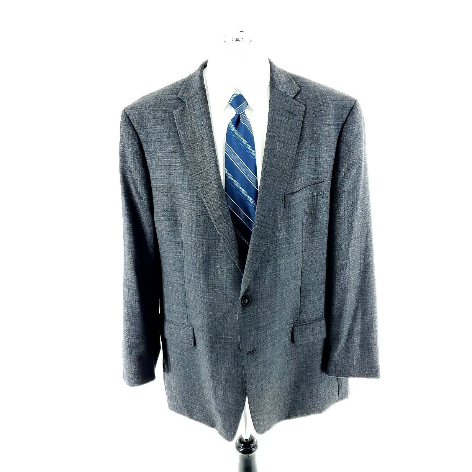 Calvin Klein Calvin Klein Wool 2 Button Blazer 46L Or Slim 48L Gray Shark Size 46L - 3 Thumbnail