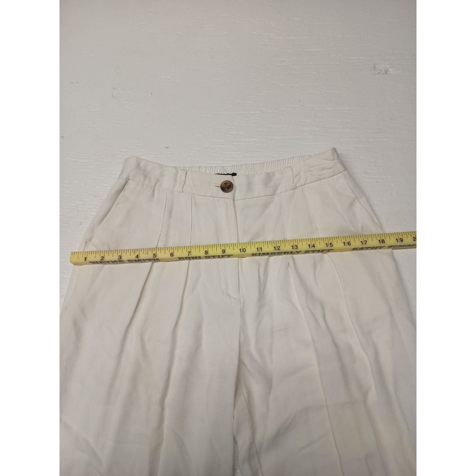 Worthington Worthington (Small) Wide Leg White Relaxed Loose Pants Size 28" / US 6 / IT 42 - 6 Thumbnail