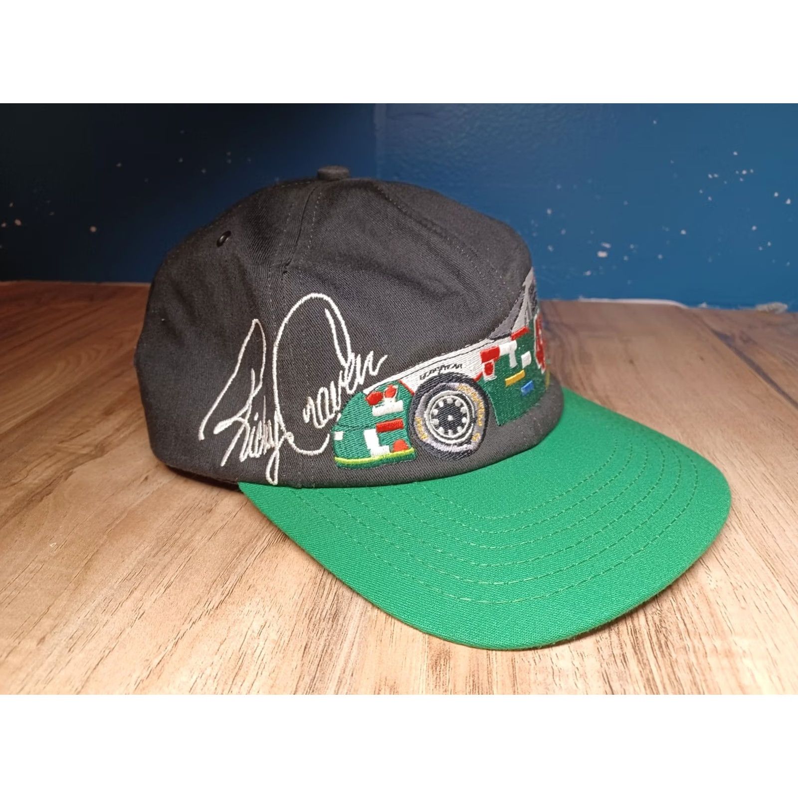 Chase Authentics VINTAGE Nascar Snapback Hat Cap Kodiak Tobacco Racing All Over Print Trucker Men Adjustable Black 80s USA Racing Hats Mens Size ONE SIZE - 3 Thumbnail