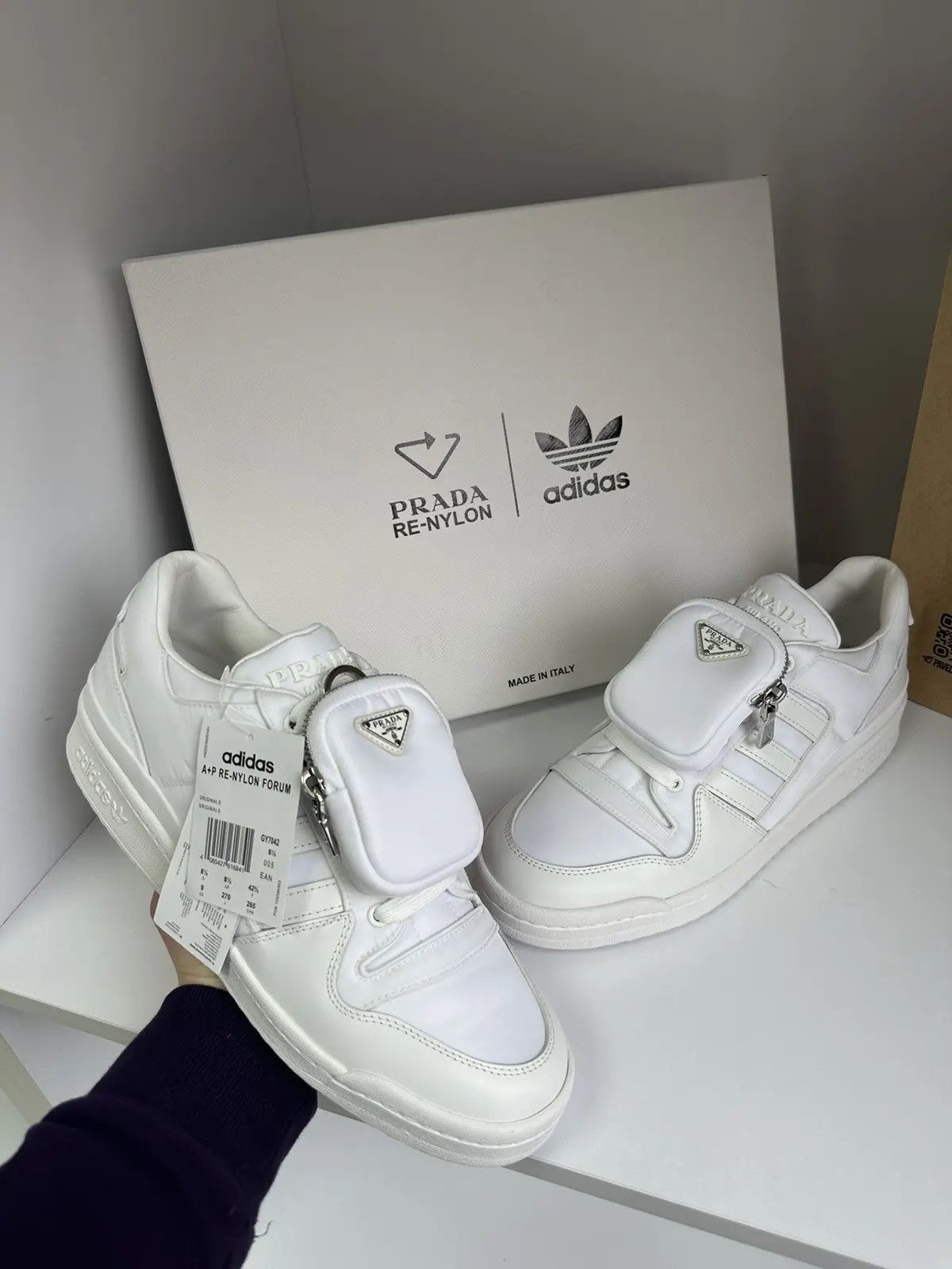 Adidas Prada Adidas Forum Low White Nylon Sneakers | Grailed