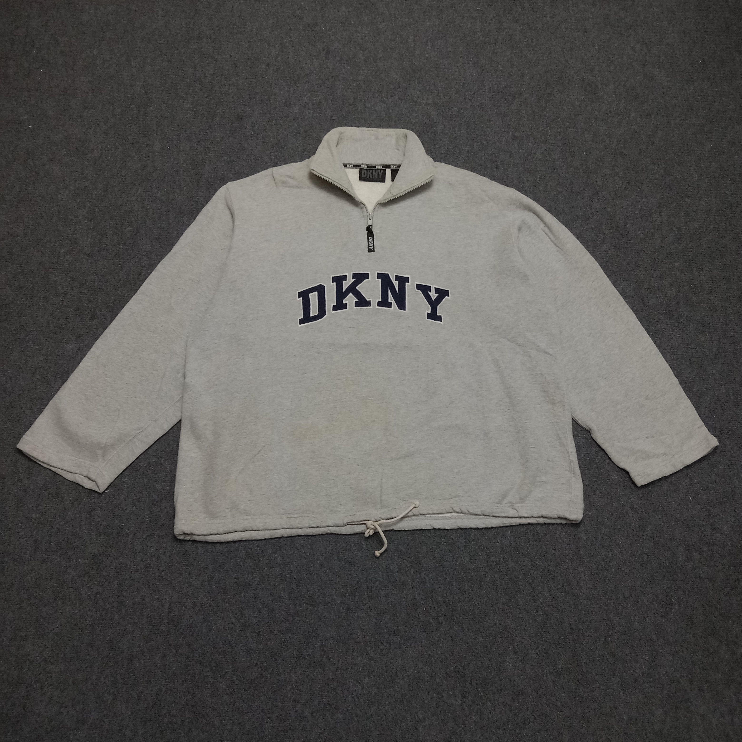 DKNY × Vintage DKNY Patchwork American Style Half Zipper Sweatshirt Size US XL / EU 56 / 4 - 1 Thumbnail