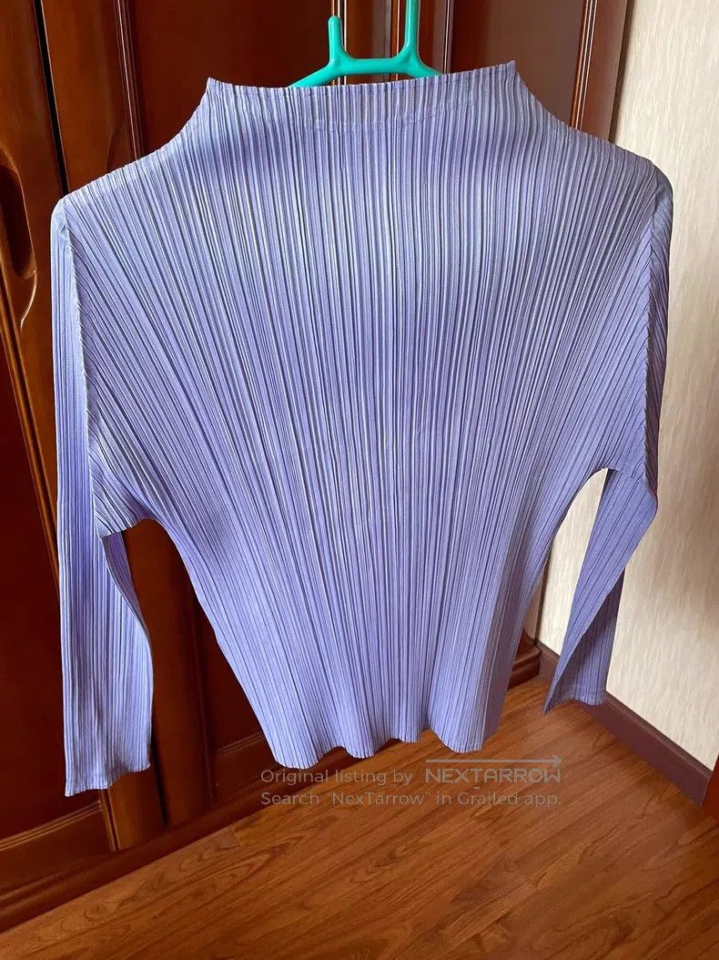 Issey Miyake Issey Miyake Purple-Blue Long Sleeve Size L / US 10 / IT 46 - 4 Thumbnail