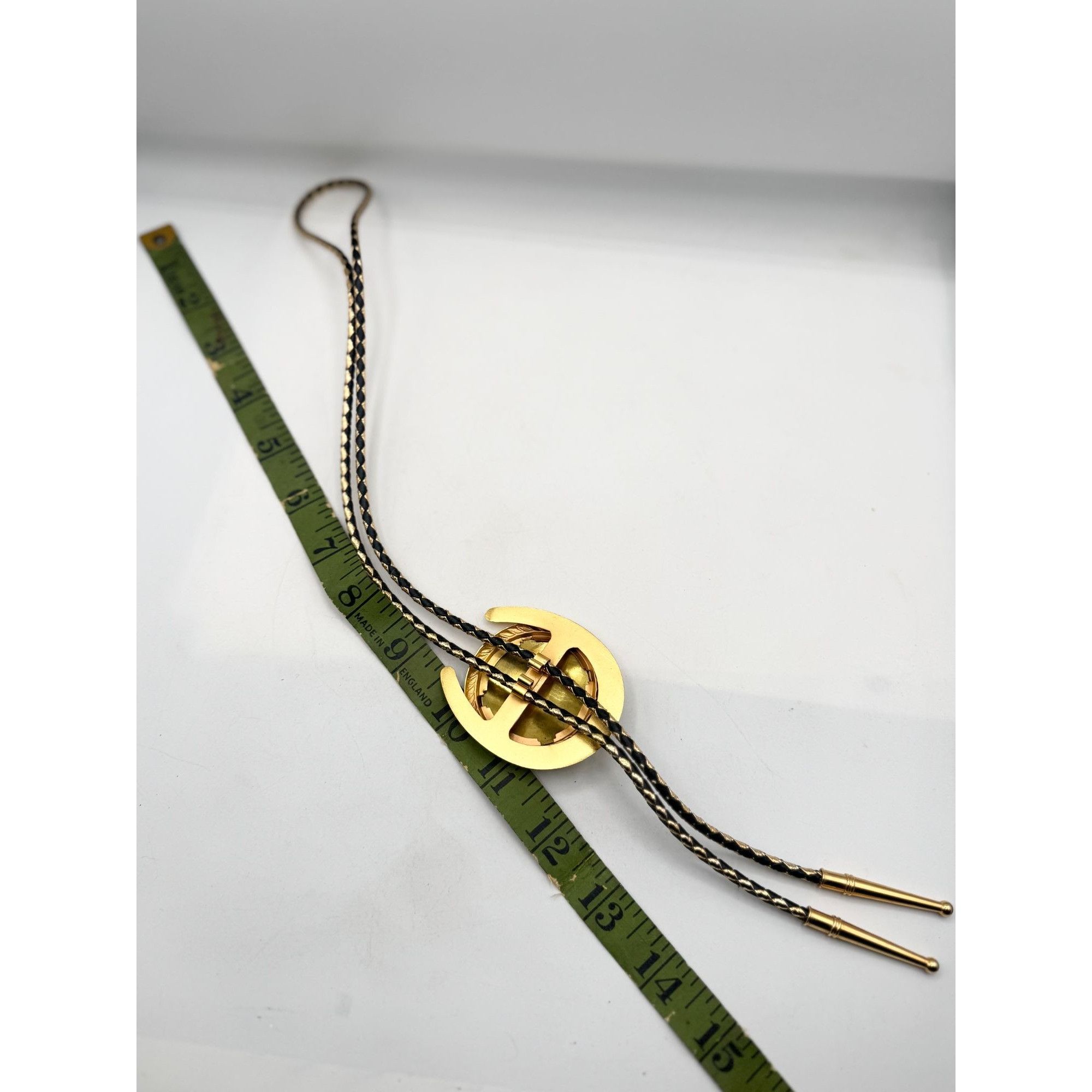 Vintage Vintage BPOE Elks Gold Tone Horseshoe Bolo Tie Braided Cord Size ONE SIZE - 5 Thumbnail