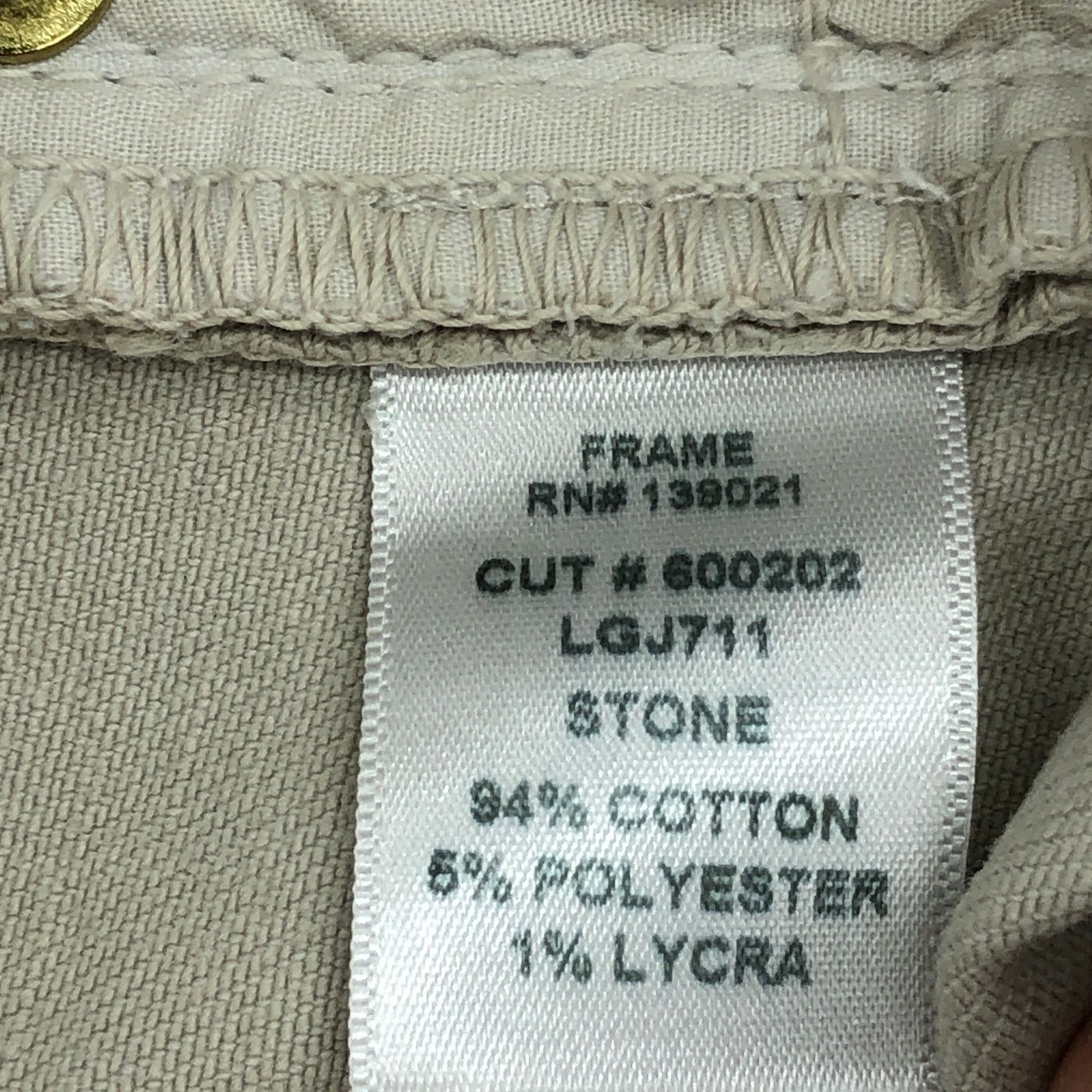 Frame Frame Size 25 Jeans Le Garcon Stretch Cropped Stone Cotton Size 28" / US 6 / IT 42 - 15 Thumbnail