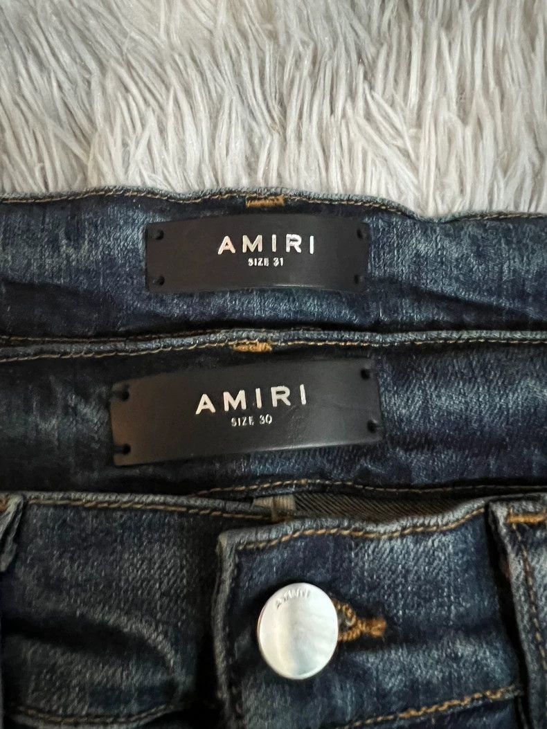 Amiri Amiri broken single knee destroy dark blue destroy denim p Size US 30 / EU 46 - 6 Thumbnail