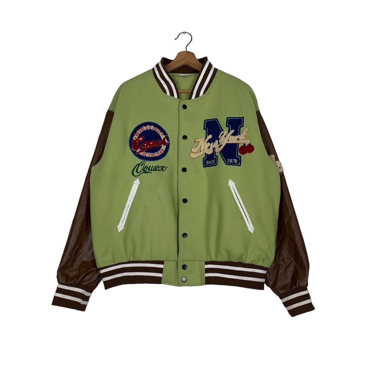 Japanese Brand DLEEPY TOWN Varsity Jacket #0684-C31 Size US L / EU 52-54 / 3 - 1 Thumbnail
