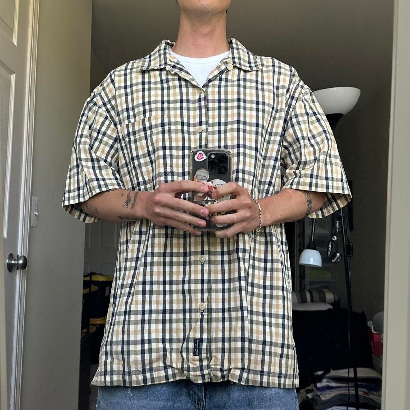 Abercrombie & Fitch × Vintage Vintage 00s Abercrombie & Fitch Plaid Button Up Short Sleeve Size US XL / EU 56 / 4 - 7 Thumbnail