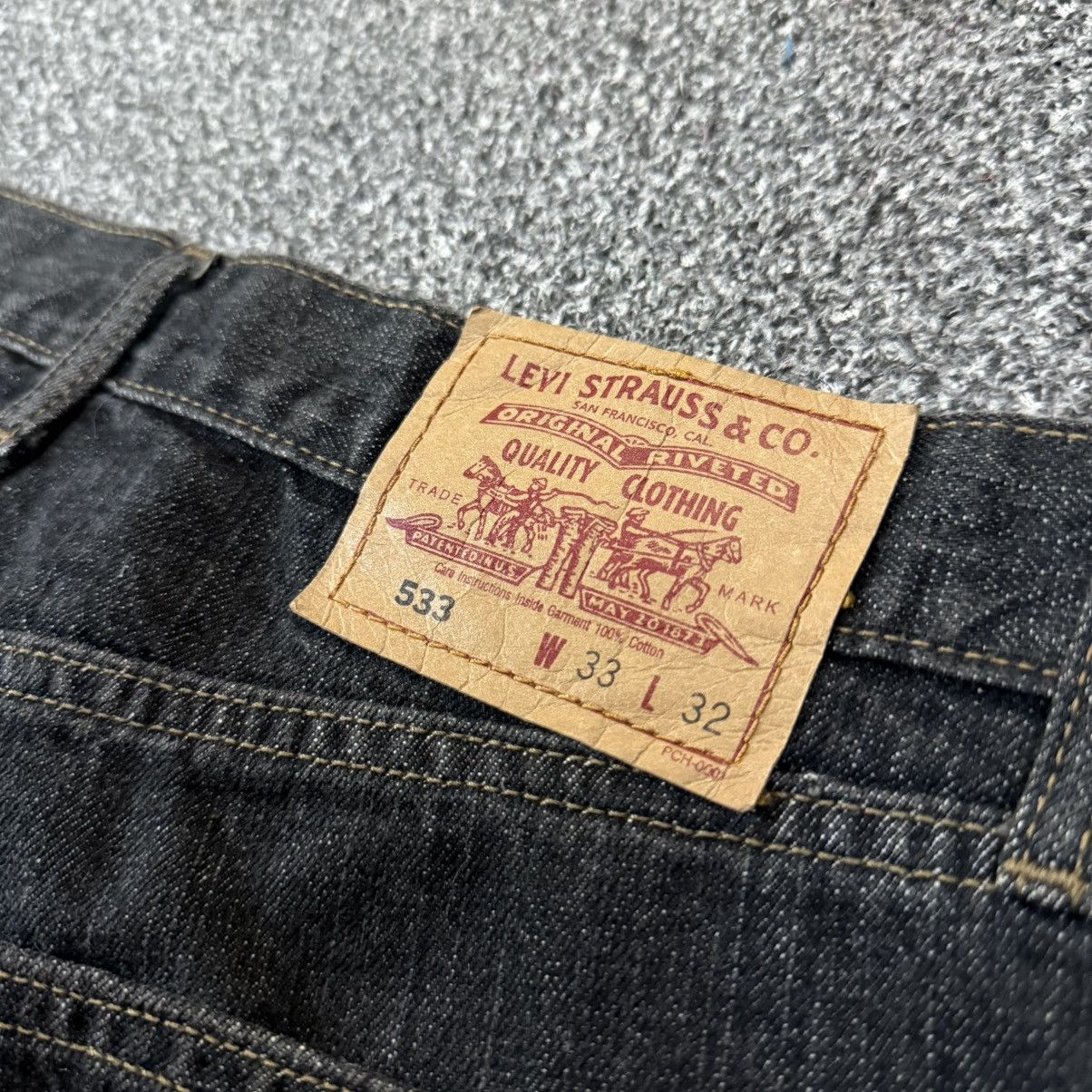 Engineered Garments × Levi's 🔥🇯🇵 Vtg Japanese Y2K Levis 533 Black Baggy Jean Size US 33 - 4 Thumbnail