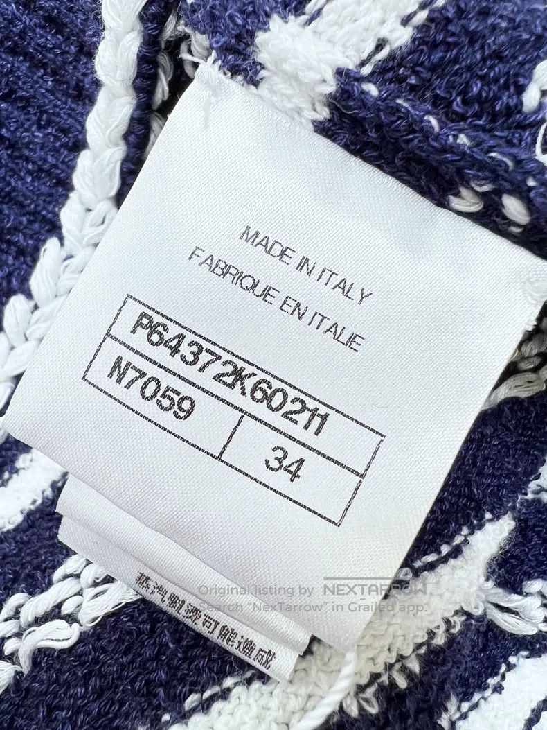 Chanel Chanel Striped knitted one-line collar top Size XXS / US 00 / IT 34 - 7 Thumbnail