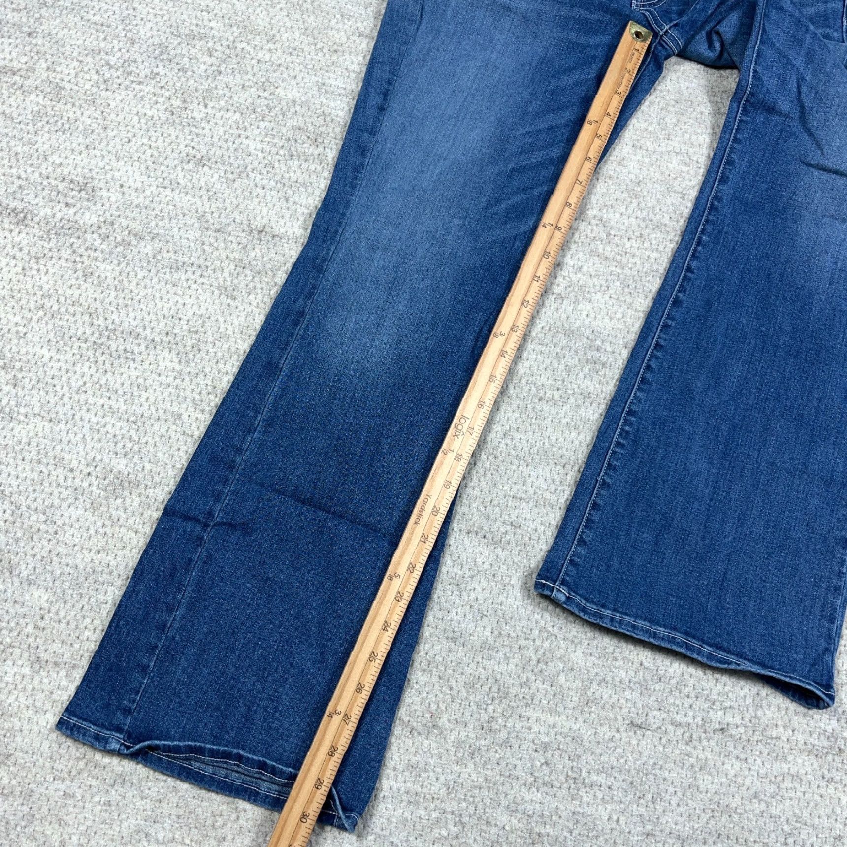 American Eagle Outfitters VINTAGE American Eagle Outfitters Jeans Women 14 Kick Boot Cut Mid Rise Med Wash Faded Denim Boho Size 36" / US 14 / IT 50 - 7 Thumbnail